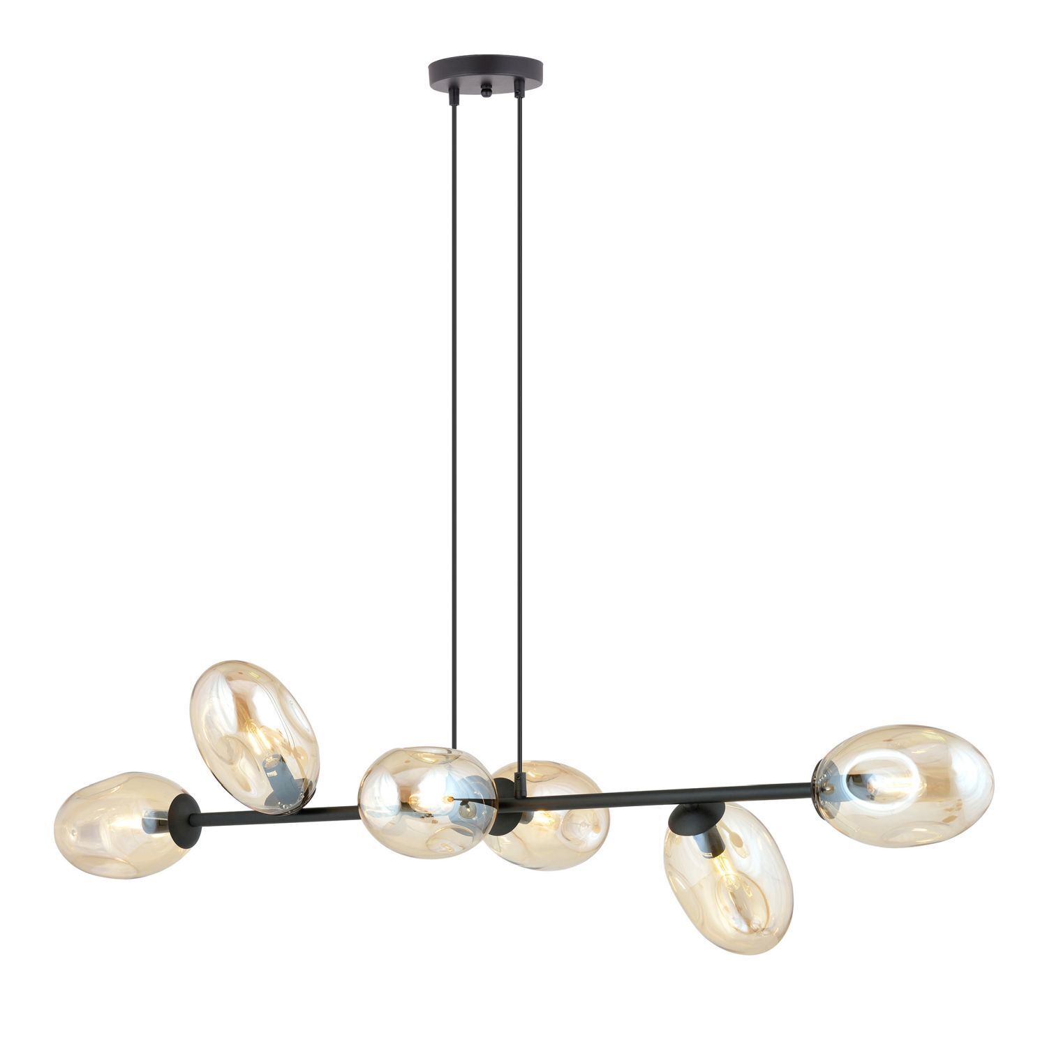 Suspension noir ambre E14 verre métal