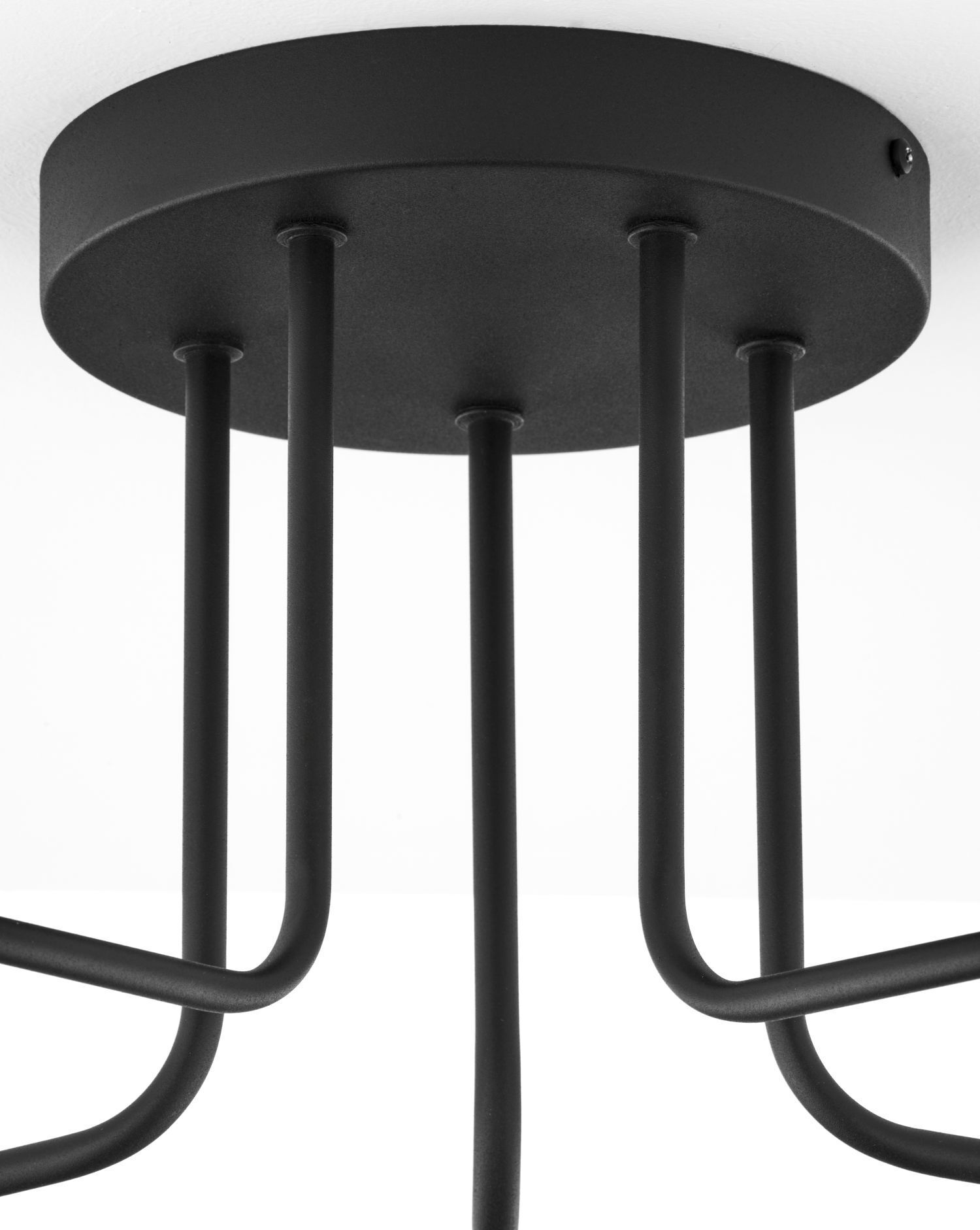 Plafonnier 5 flammes métal verre noir or G9 Lampe