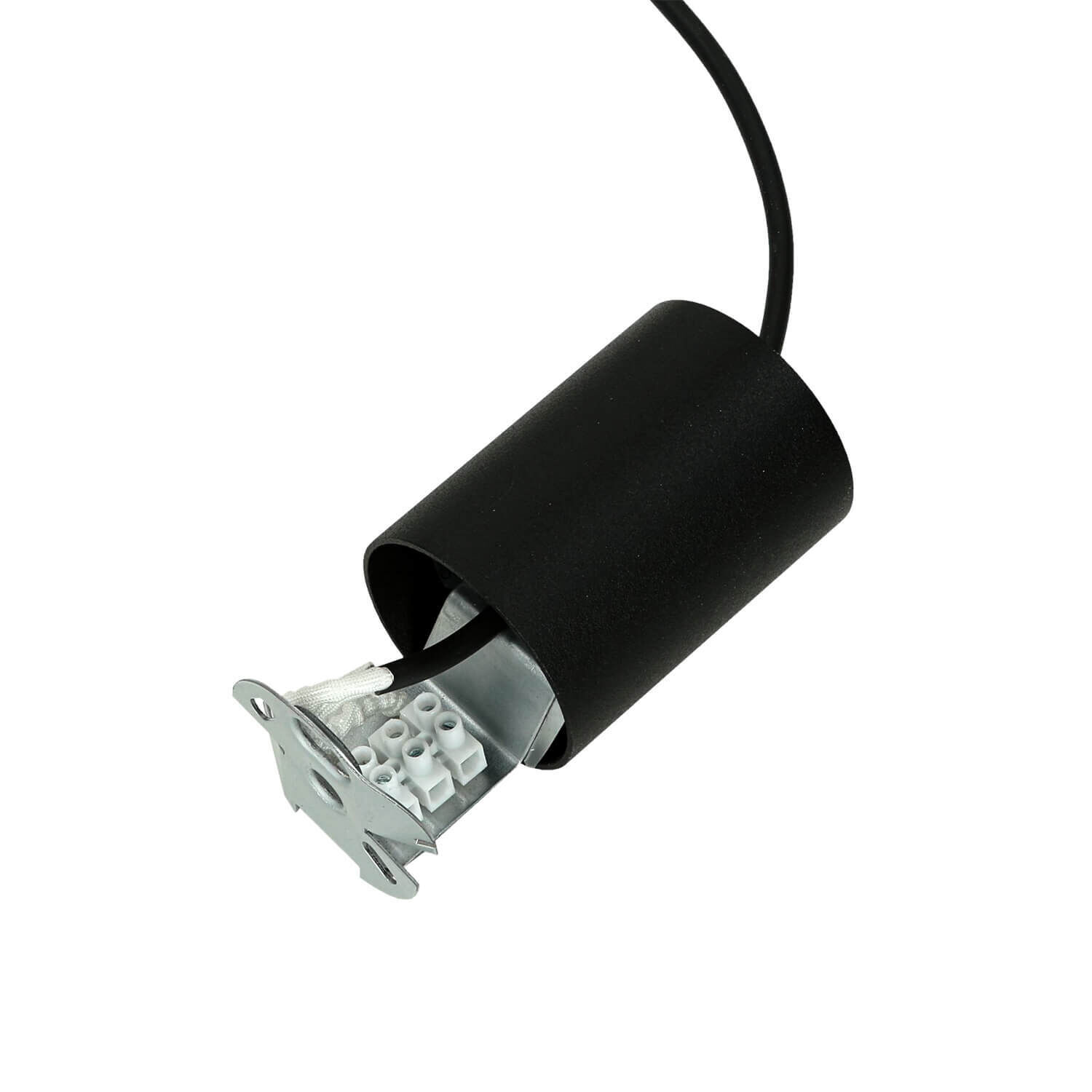 Lampe à suspendre noire métal cylindre G9 étroit