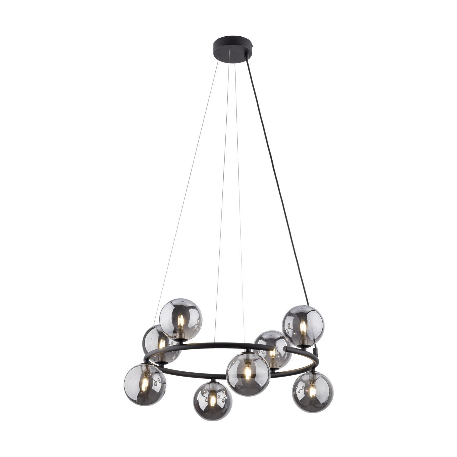 Lampe à suspendre métal verre fumé G9 Ø 62 cm H : max. 140 cm