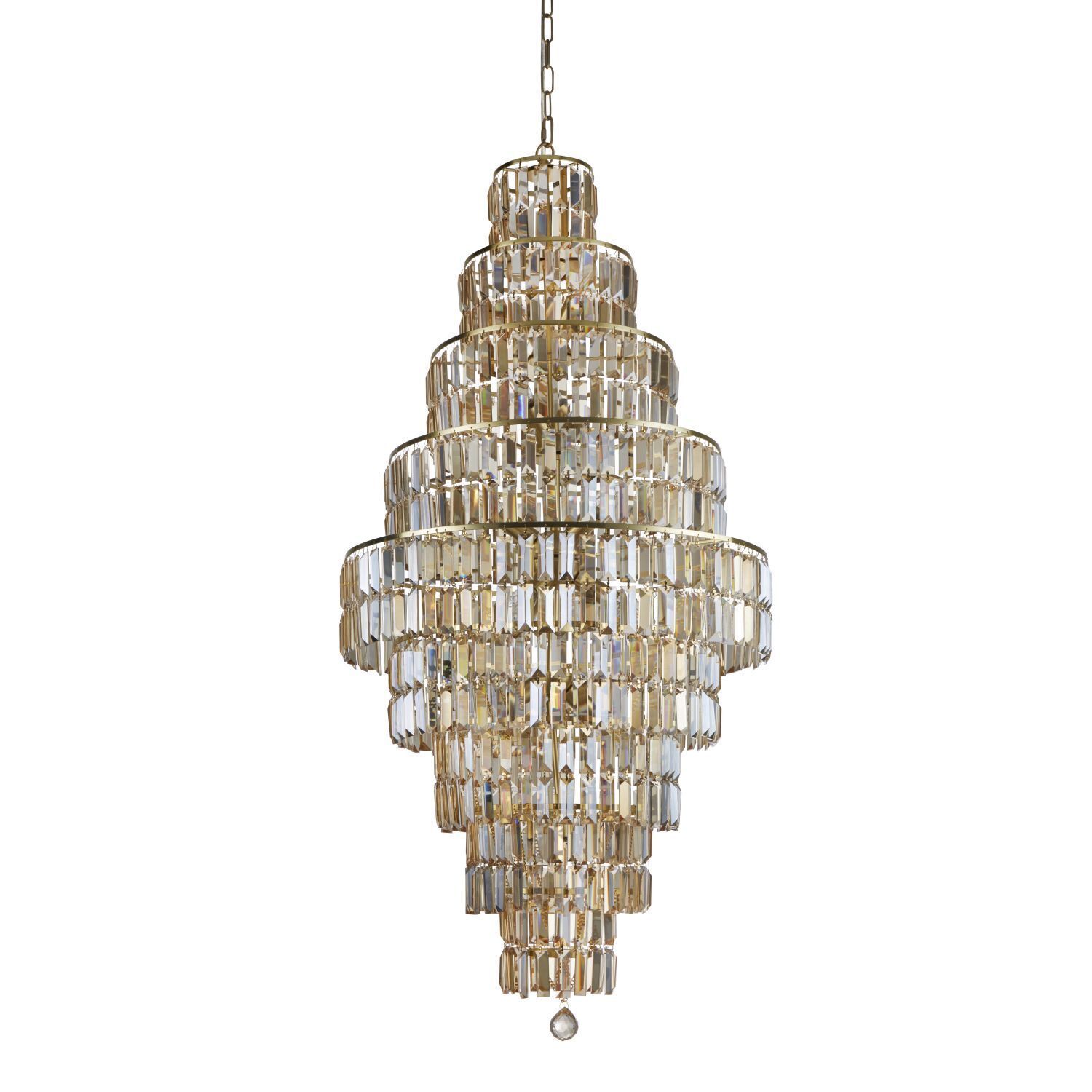 Elégante lampe à suspendre verre métal Ø60 cm E14 en laiton