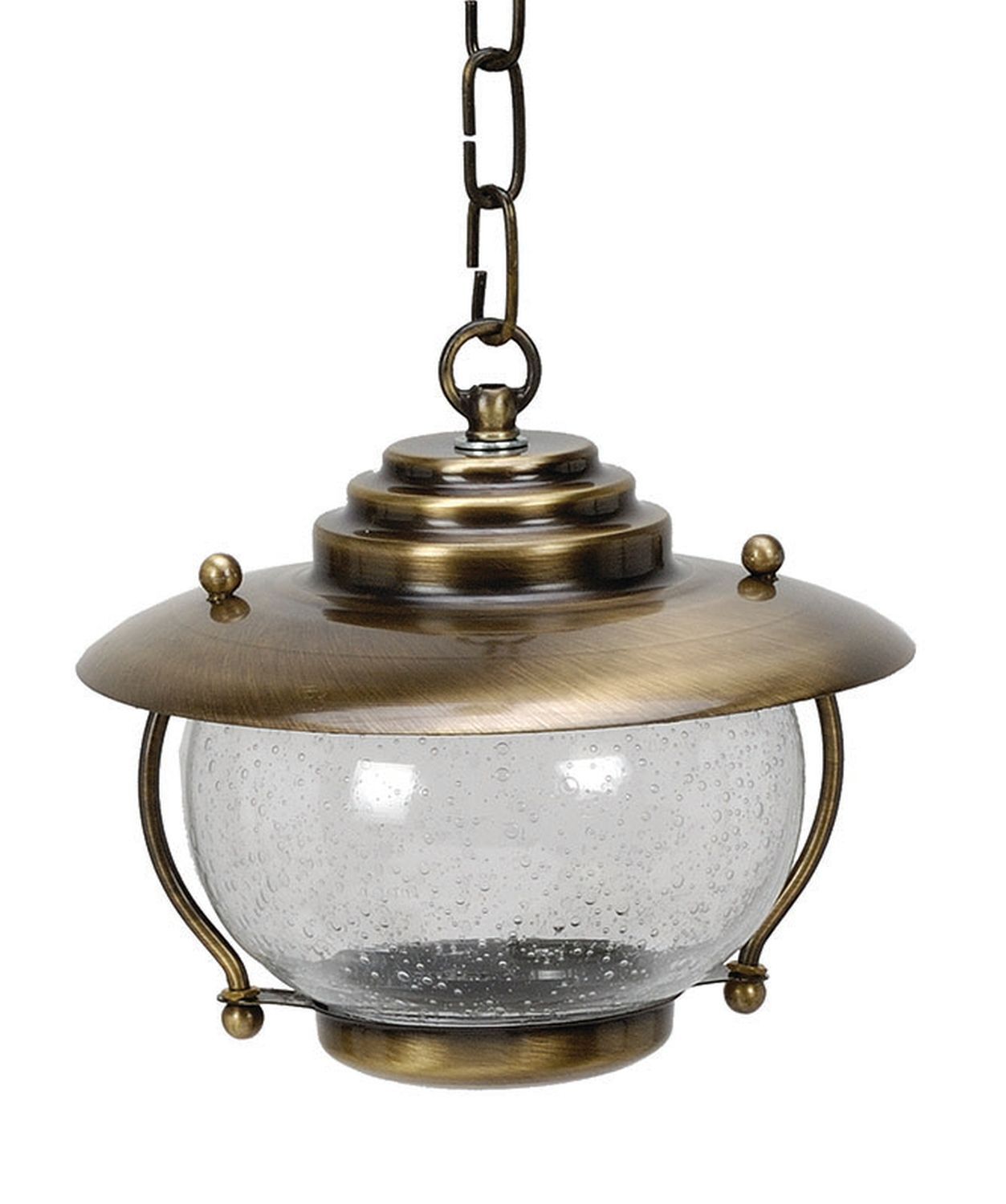 Lampe d'extérieur ronde verre laiton antique IP43 terrasse