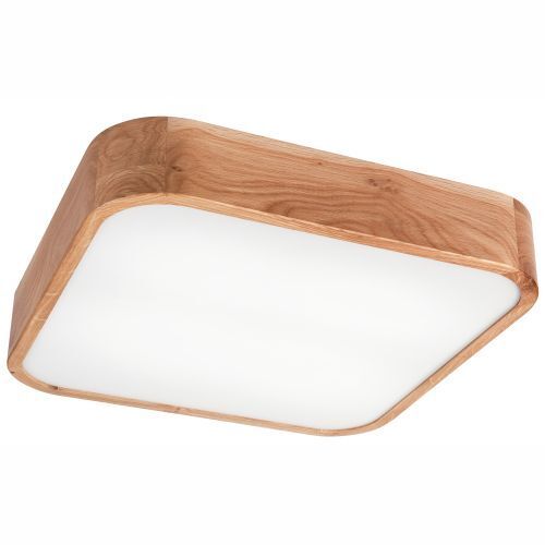 Lampe de plafonnier petit carré L : 45 cm bois métal pour 4x E27 Deckenleuchte