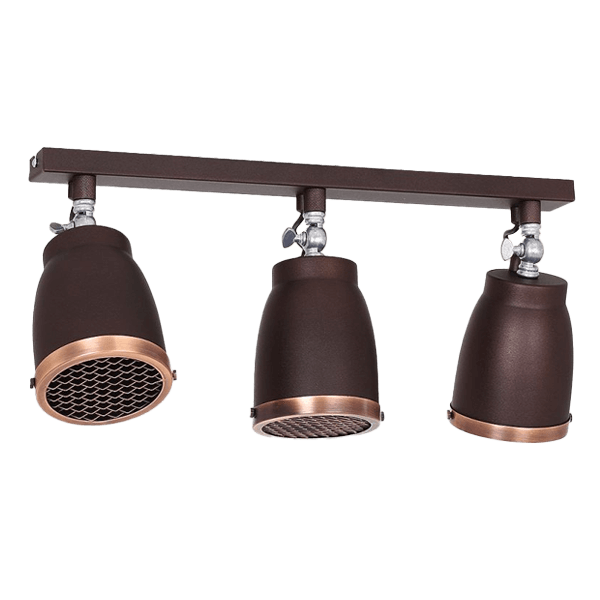 Beleuchtungsleuchte, Wand- oder Deckenleuchte, Spotlights, Kupferfarbene, Drei-flammig