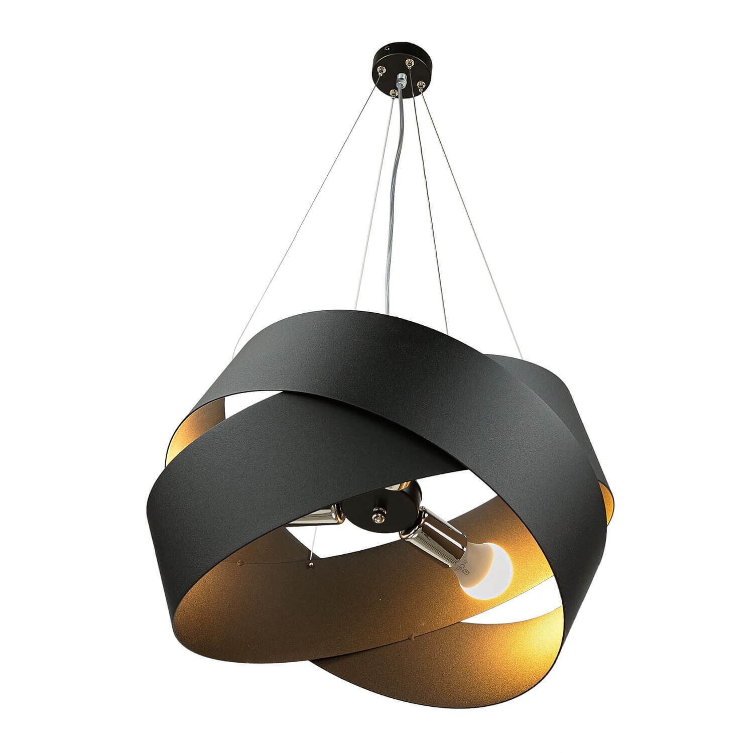 Lampe à suspendre noire design métal réglable en hauteur