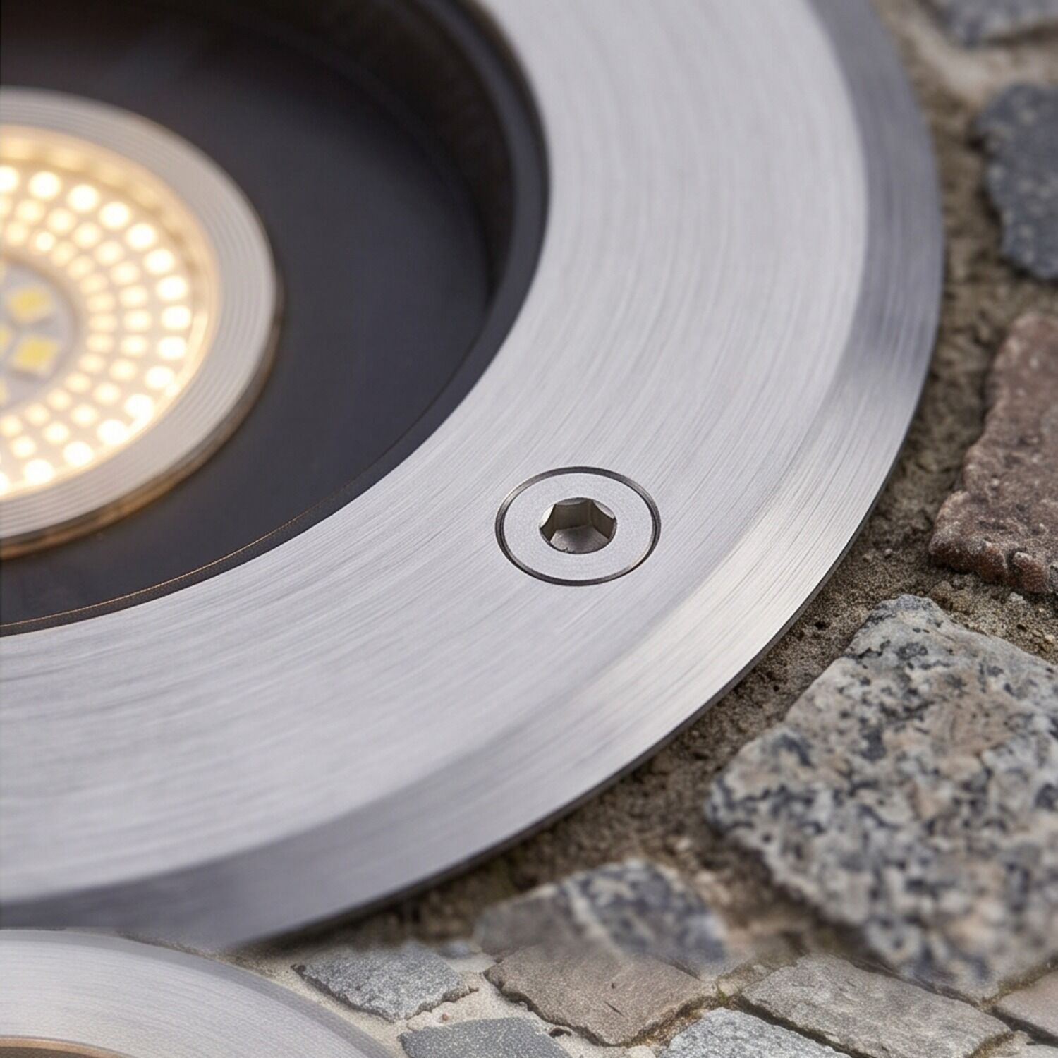 LED, Spotlight, Ring, Edelstahl, Bodeneinbaustrahler