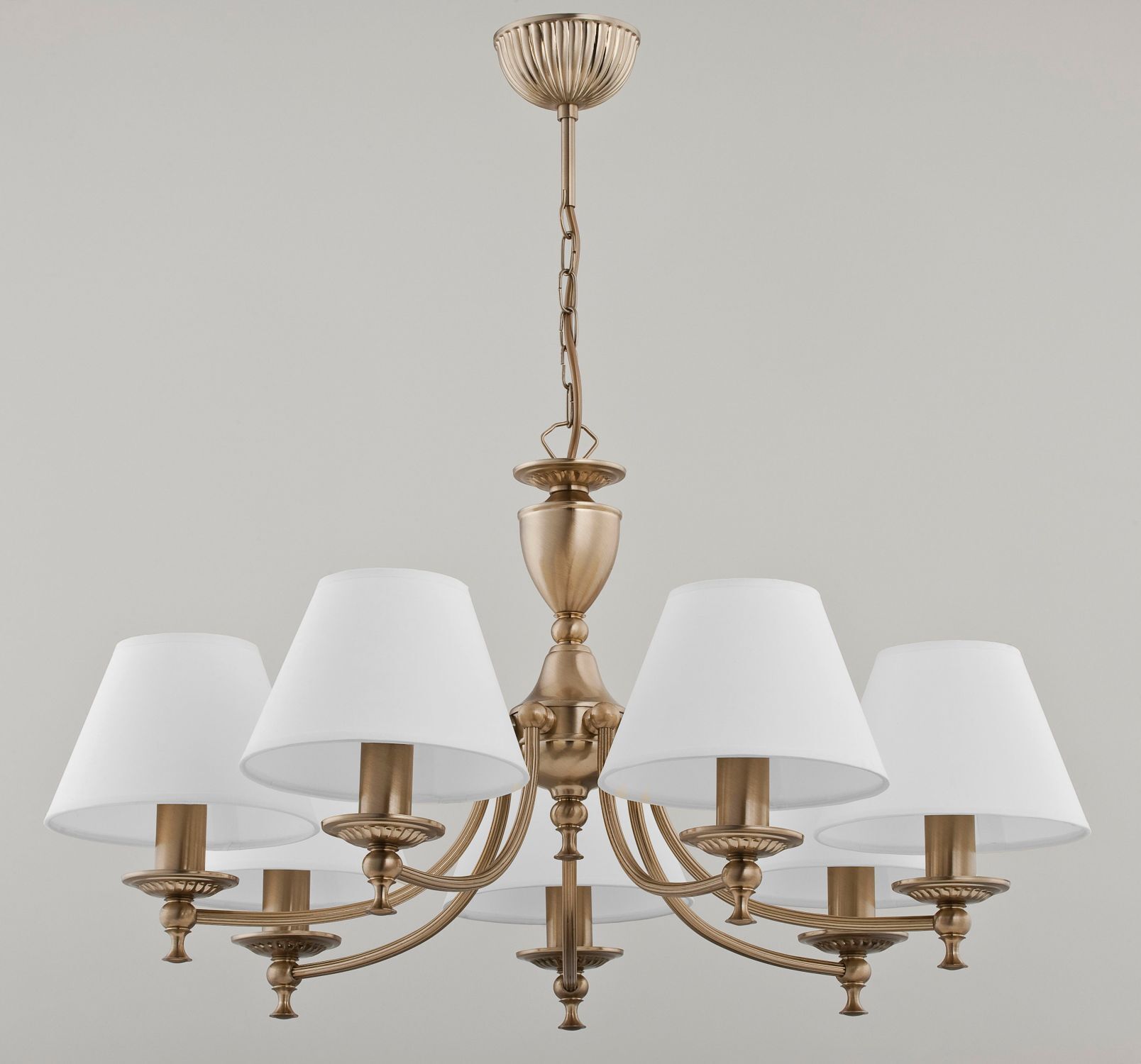 haengelampe-stoff-pendelleuchte-schlafzimmerbeleuchtung-jurida-7x-e14-bis-10w-messing-antik-creme-jugendstil-le130638-02 Kronleuchter, Hängelampe, Bronze, Metall, Lampschirme