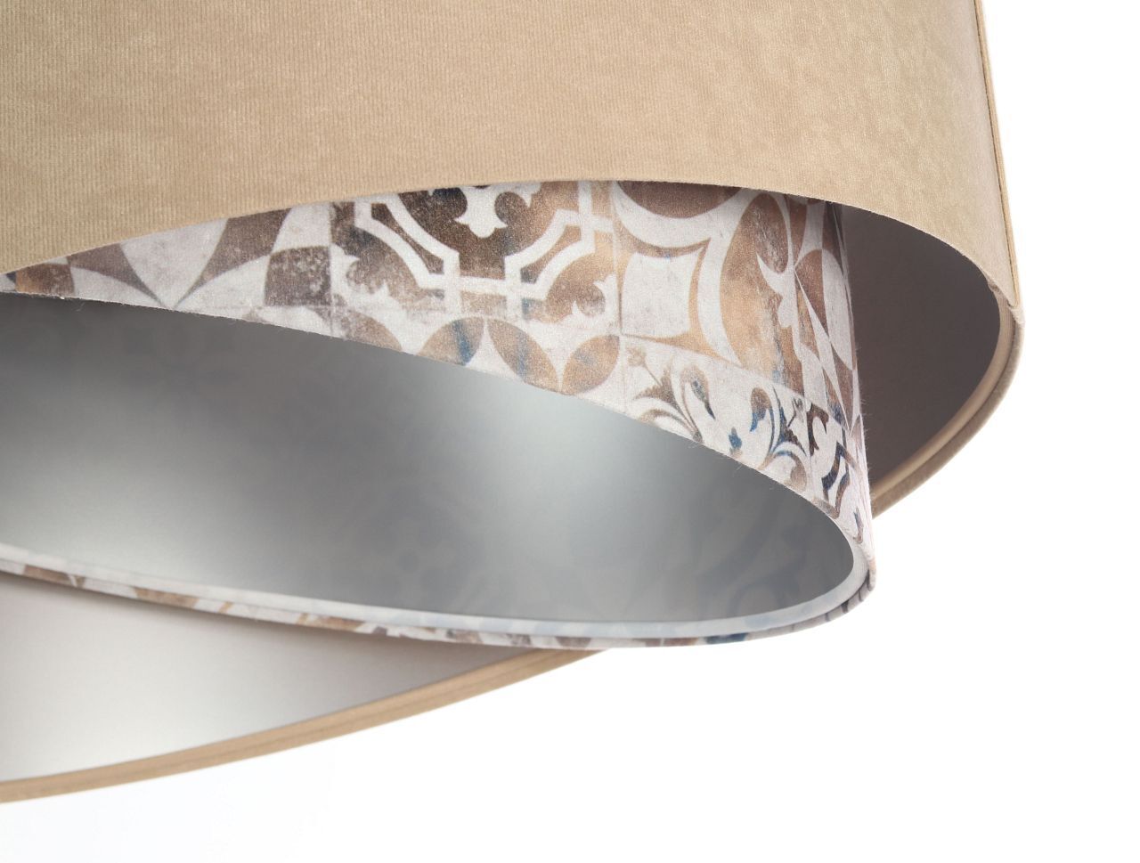 Suspension ronde D : 50 cm E27 Tissu aspect velours Moderne KARIM