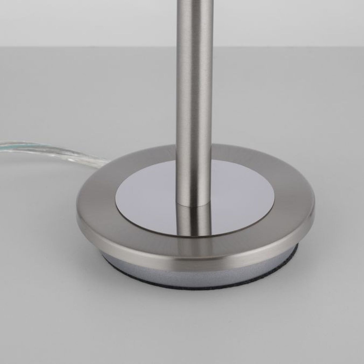 LED Tischleuchte dimmbar in Silber Alabasterglas 28 cm Elektrisches Gerät, Mikrofon, Aluminium