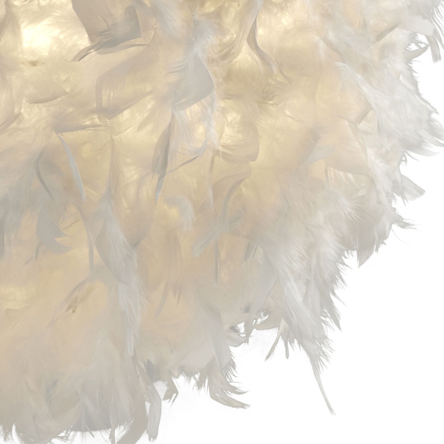 Suspension remarquable Plumes 50 cm rond E27 en blanc Zubehor, Federboa, Person