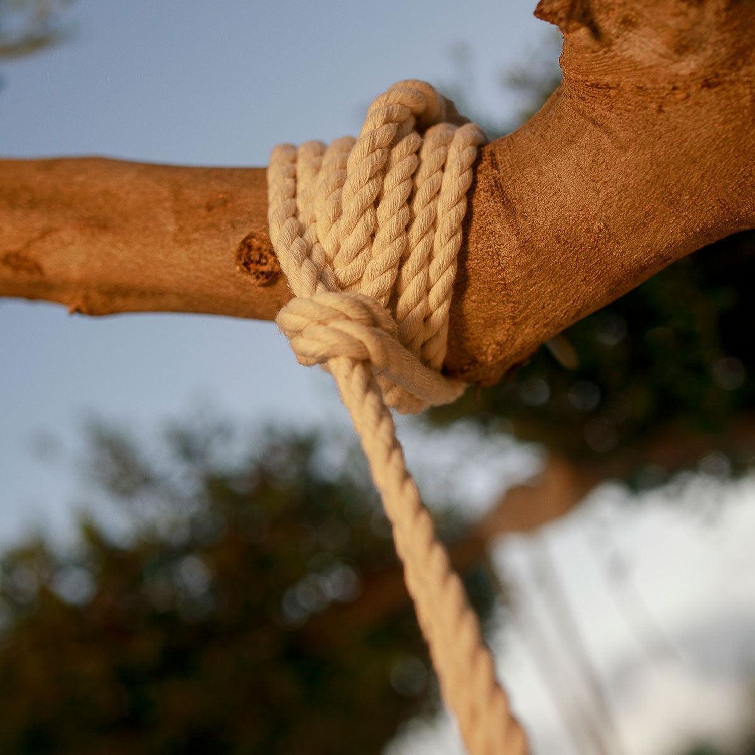 Suspension extérieure sans fil LED Akku IP54 Ø 30cm Beige 2700K Knoten, Seil