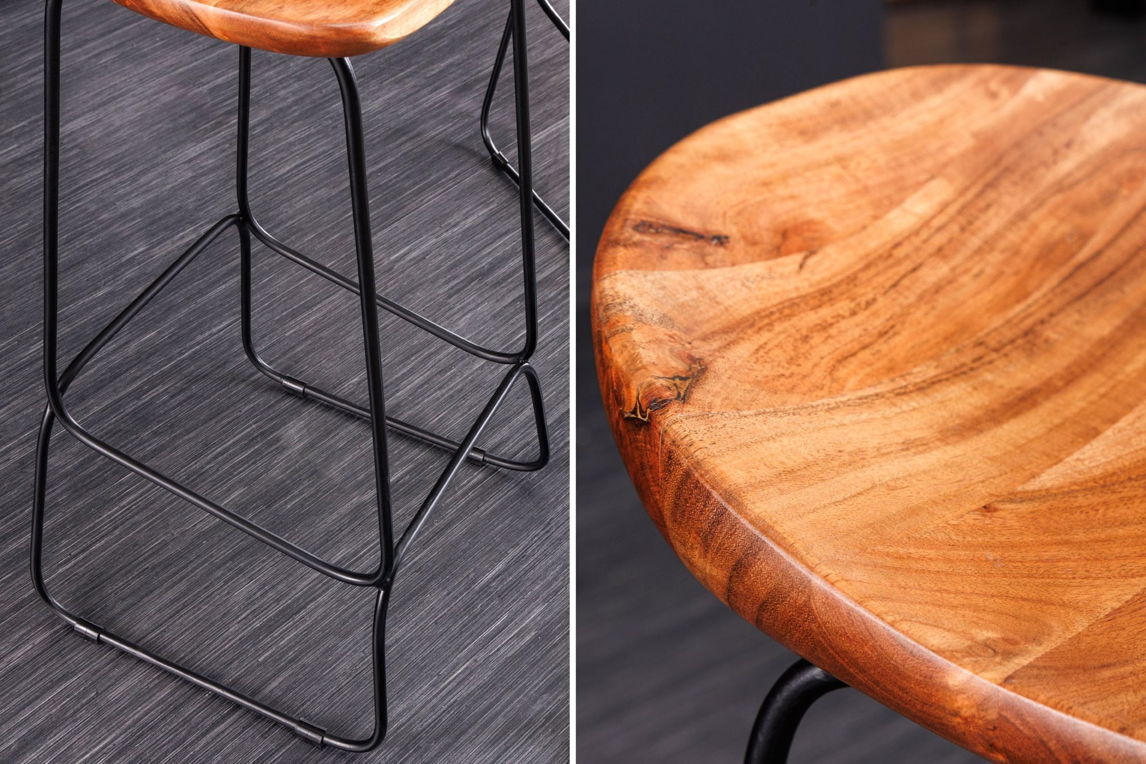 Tresenstuhl Holz Metall mit Fußablage ohne Lehne Moebel, Holz, Barhocker, Tabelle