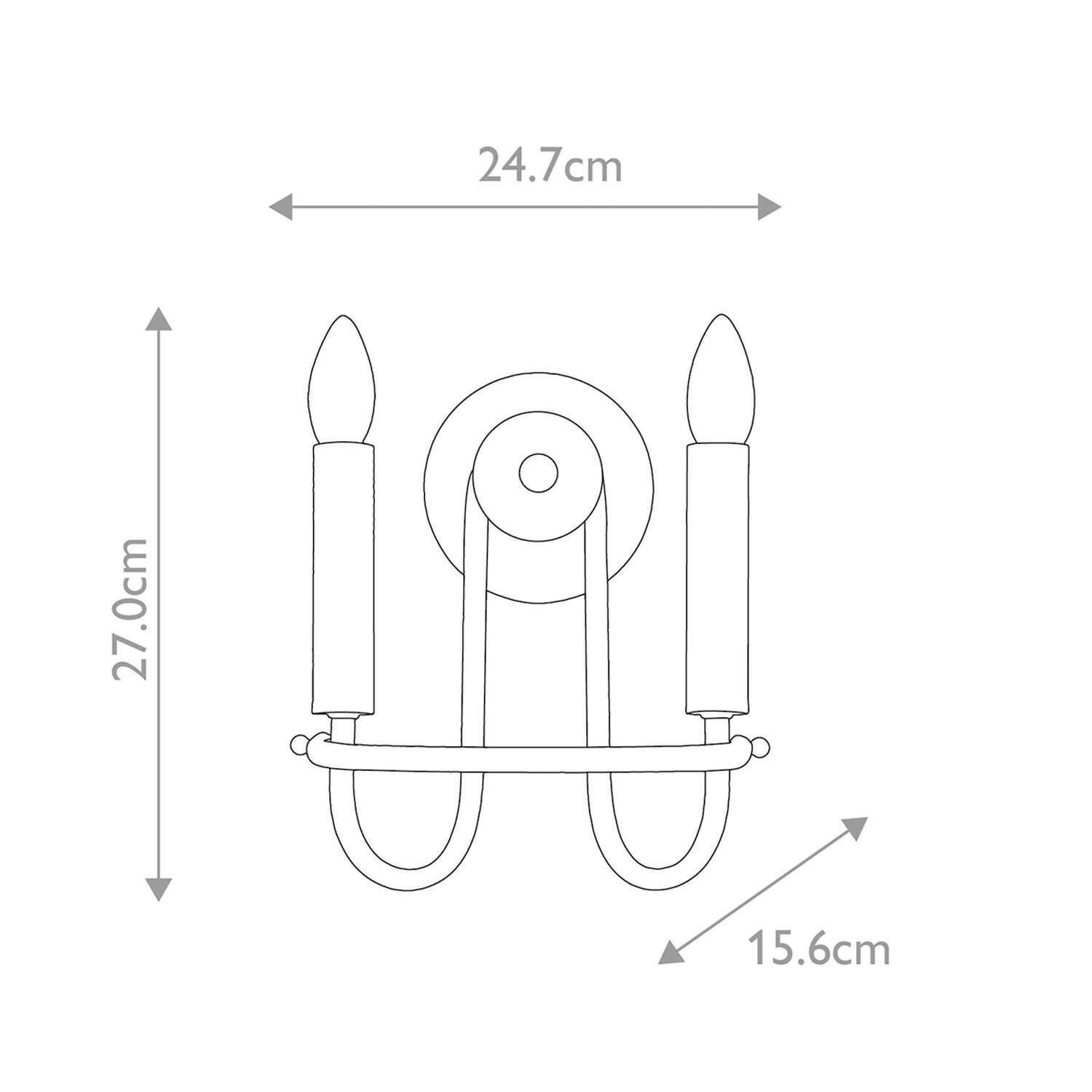 Applique Métal H : 27 cm Nickel brossé E14 Moderne