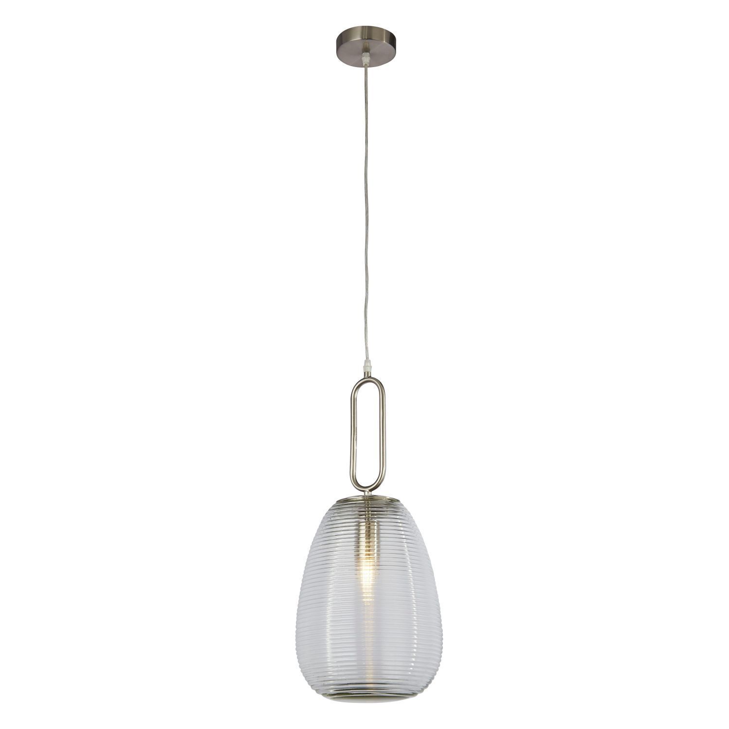 Suspension verre métal Ø 24 cm H : 1,3 m réglable E27