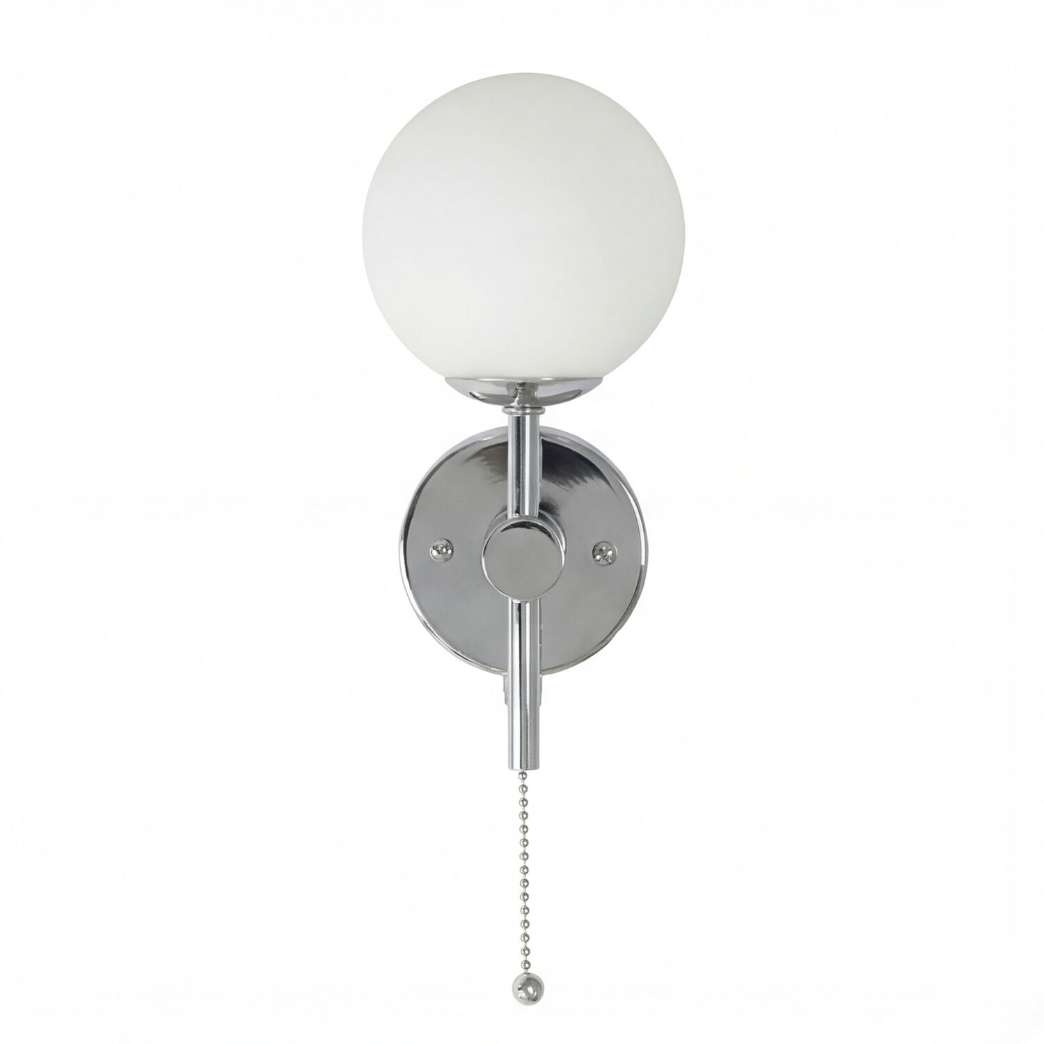 Wandlampe, Nachtlicht, Chrom, Glasglobus, Schalterkette