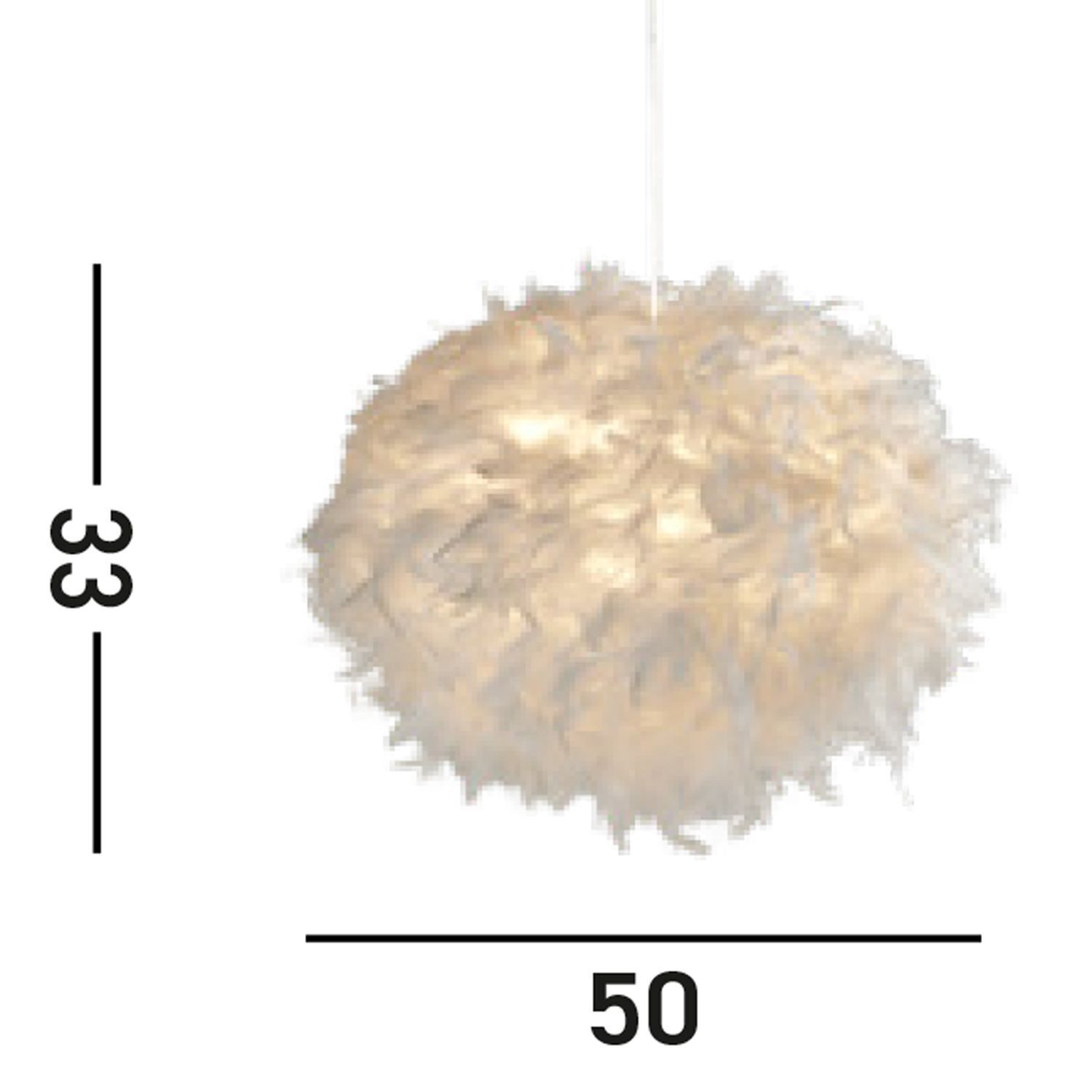 Suspension remarquable Plumes 50 cm rond E27 en blanc