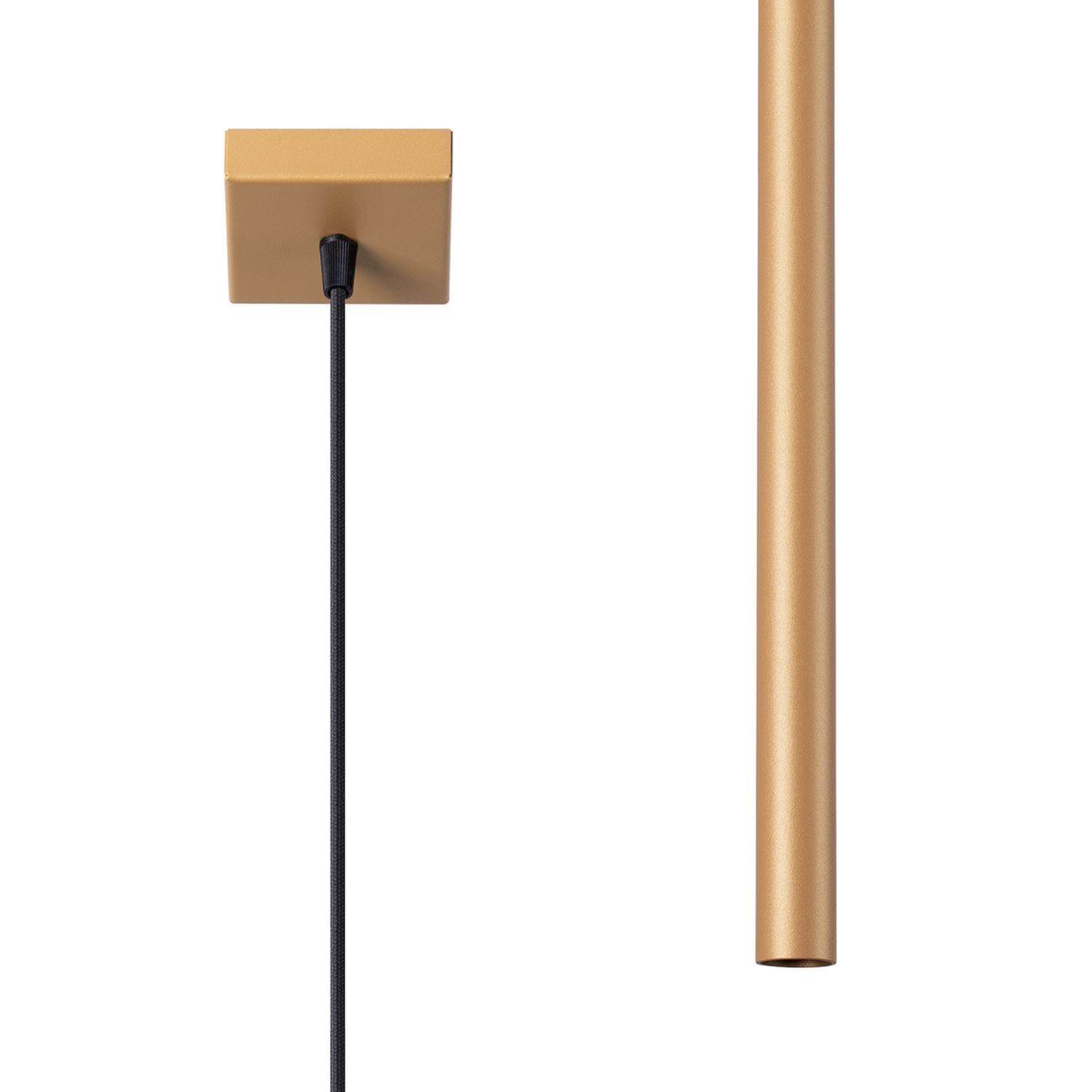 Runde Pendelleuchte Gold Stahl G9 Ø3,5 cm akzentuiert Lampe, Gold, Kupfer, Stange, Kabel