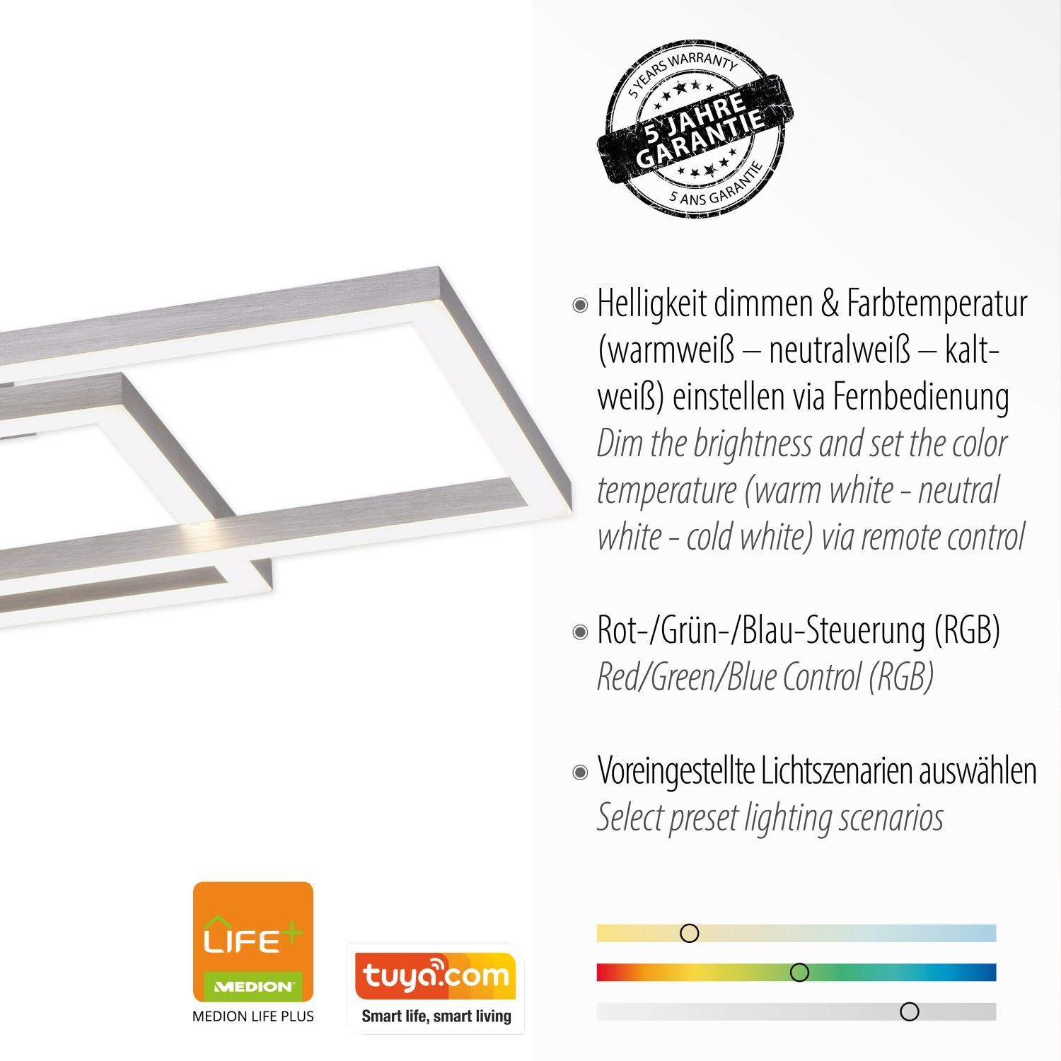 Plafonnier LED RGB métal dimmable 2700-5000 K 9 W