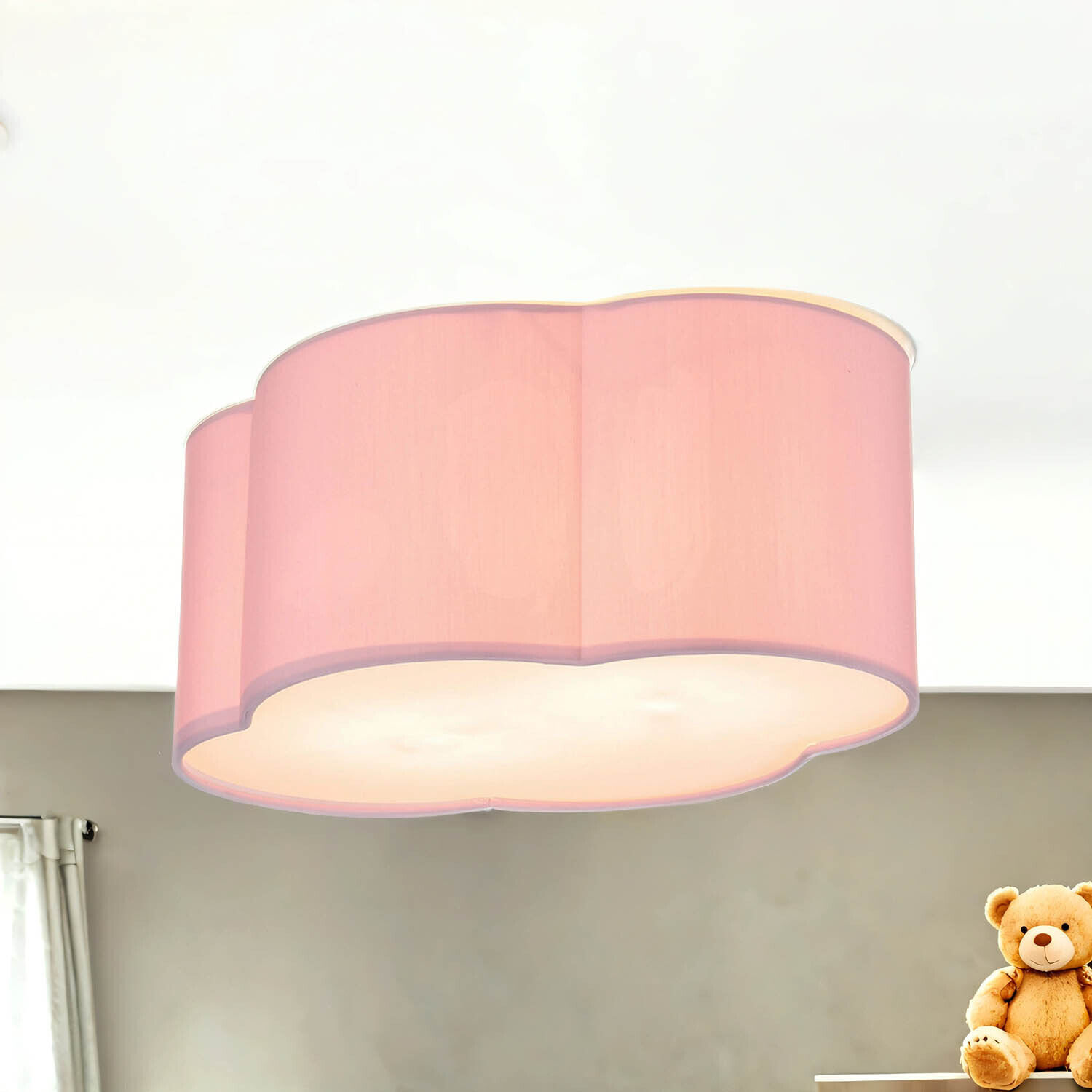 Plafonnier Rose Nuage Tissu Enfants Bébé mignon Deckenleuchte, Lampe