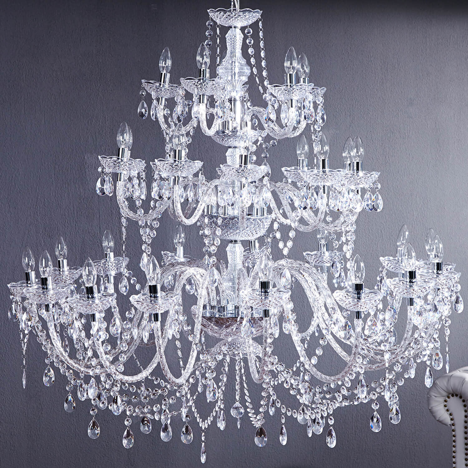 Kristall Lampe Designerleuchte Klassisch E14 Acryl Leuchter, Lampe