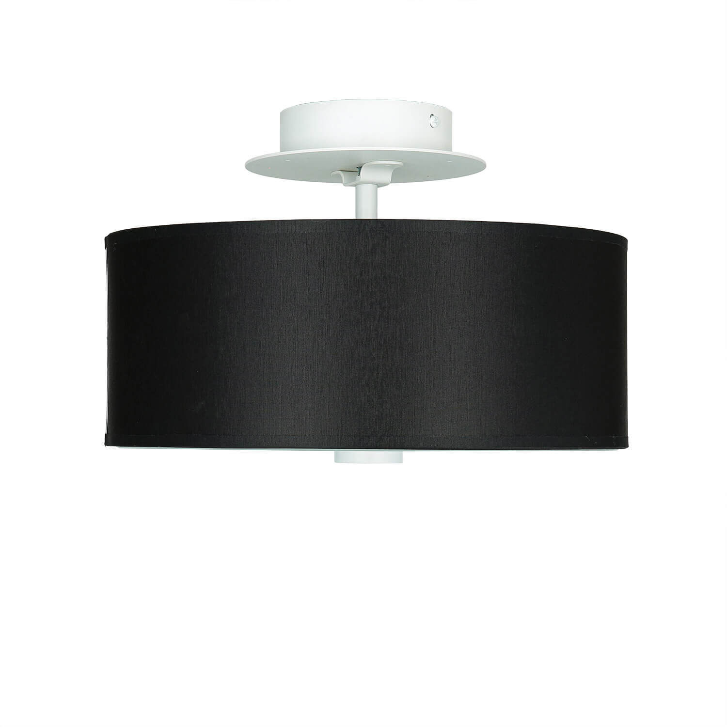 Plafonnier rond noir Ø 30 cm faible éblouissement tissu verre