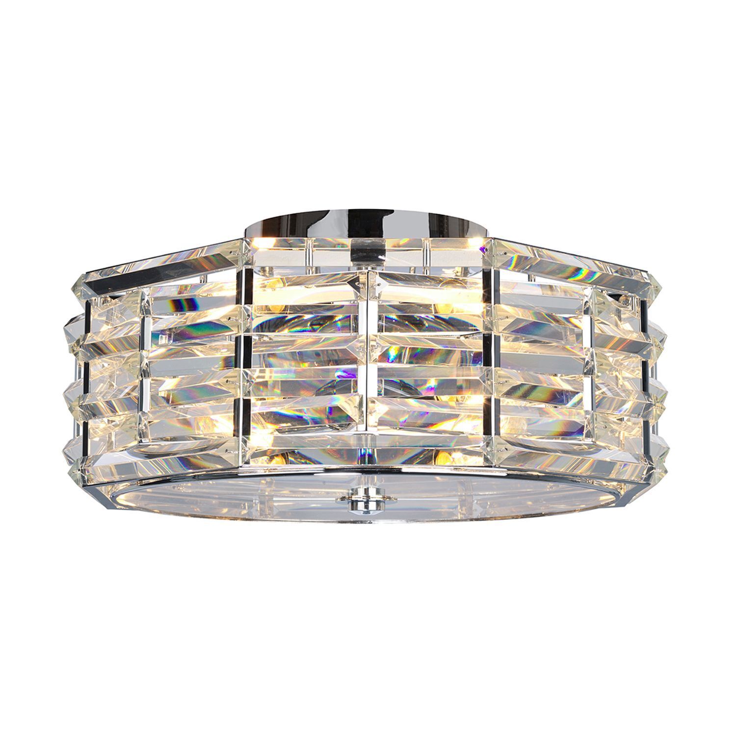 Lampe de plafond cristal métal rond Ø48cm E27 BERSIVA