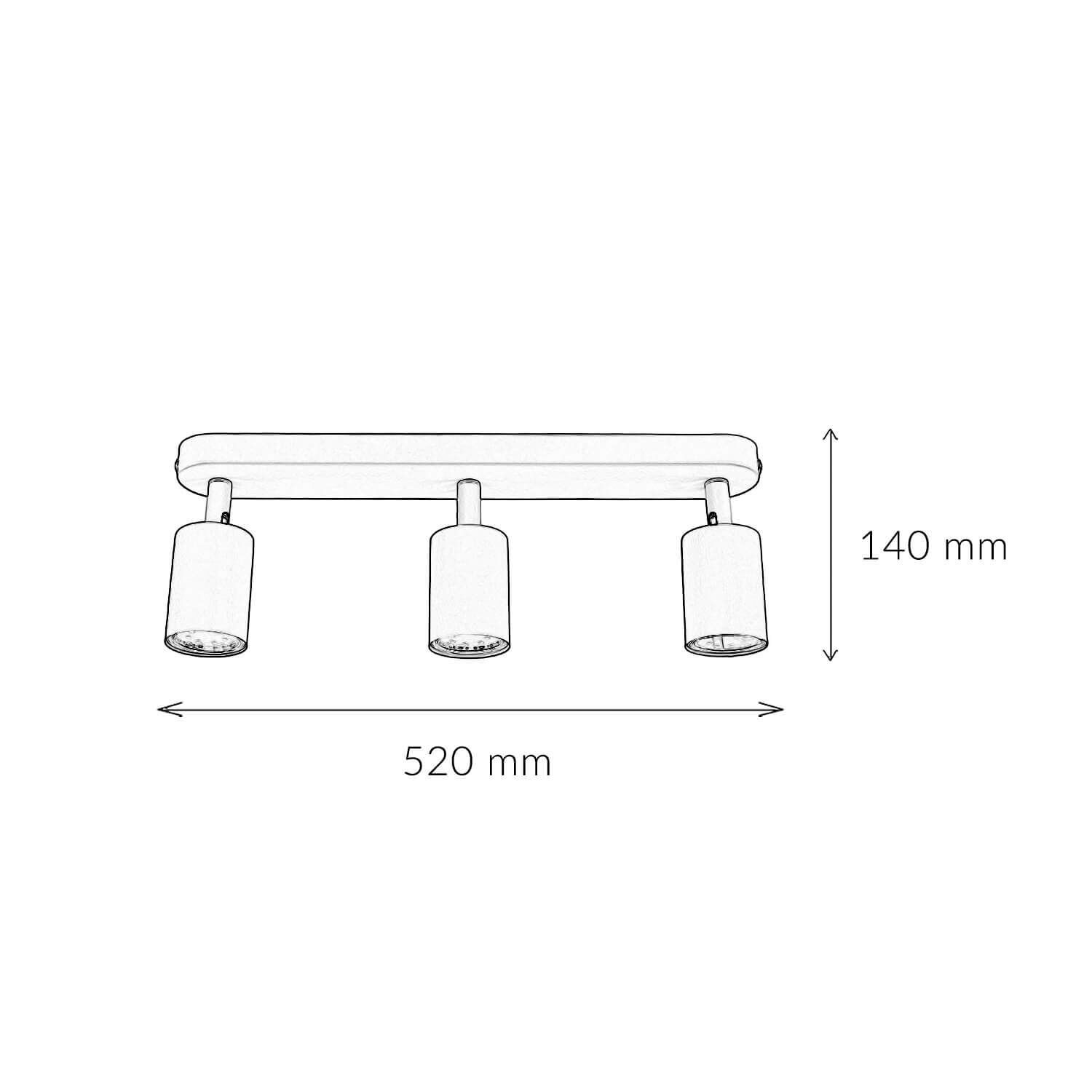 Lampe pour chambre d'enfant Plafond Mint L : 52 cm Métal 3-flamme GU10 Lampe pour chambre d'enfant Plafond Mint L : 52 cm Métal 3-flamme GU10