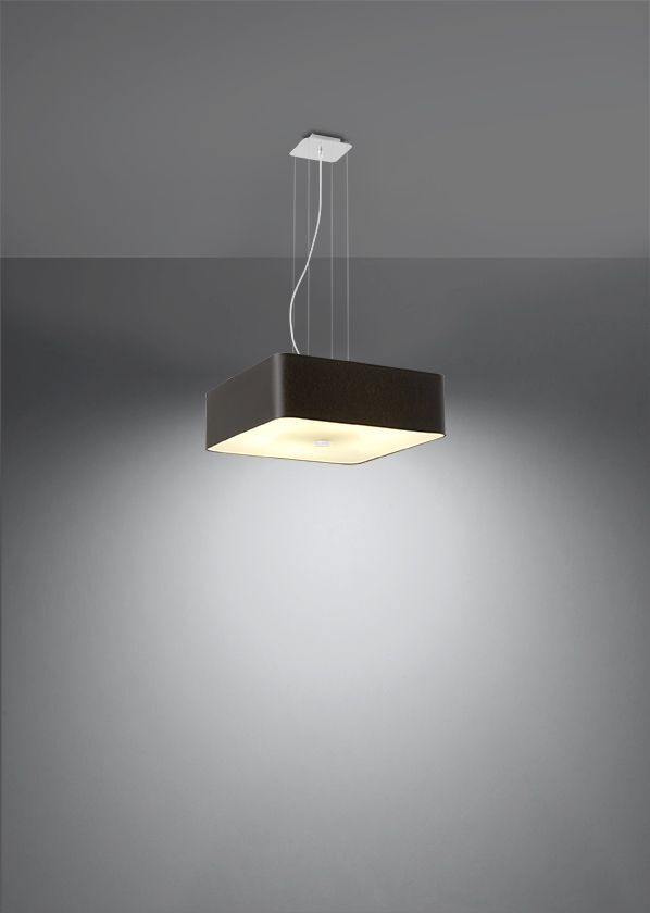 Lampe à suspendre Table de salle à manger L : 45 cm Noir Tissu Verre