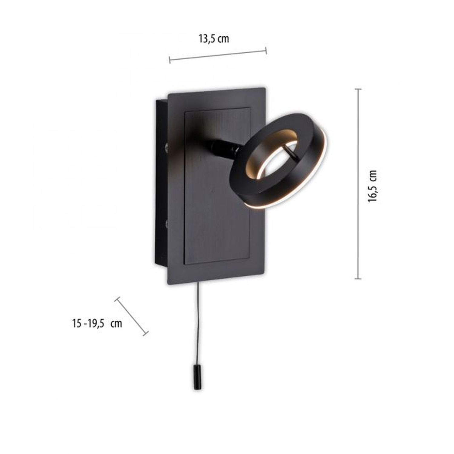 Spot mural à LED avec interrupteur à tirette IP44 réglable 6 W Beleuchtung, Griff