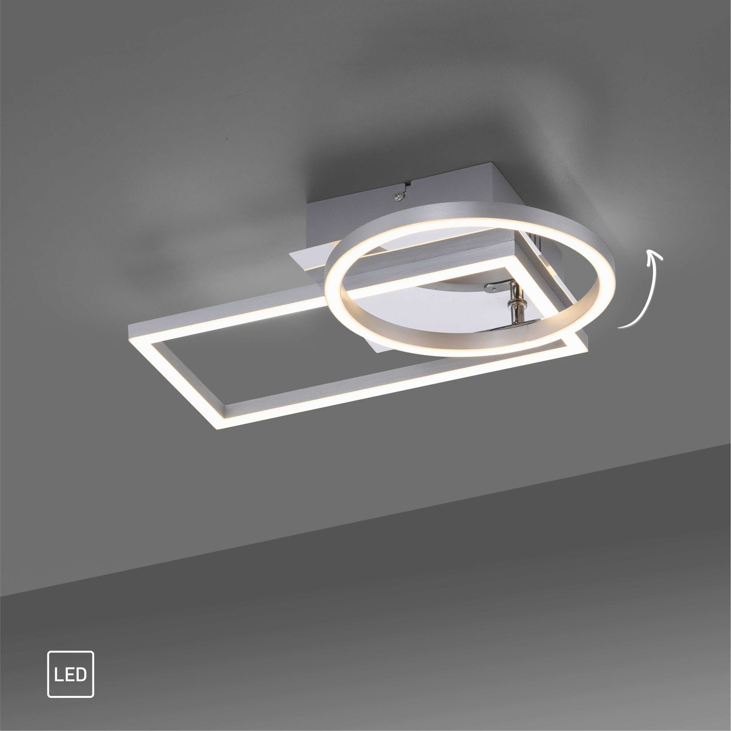 Plafonnier LED ajustable en acier L:37 cm 1260 lm