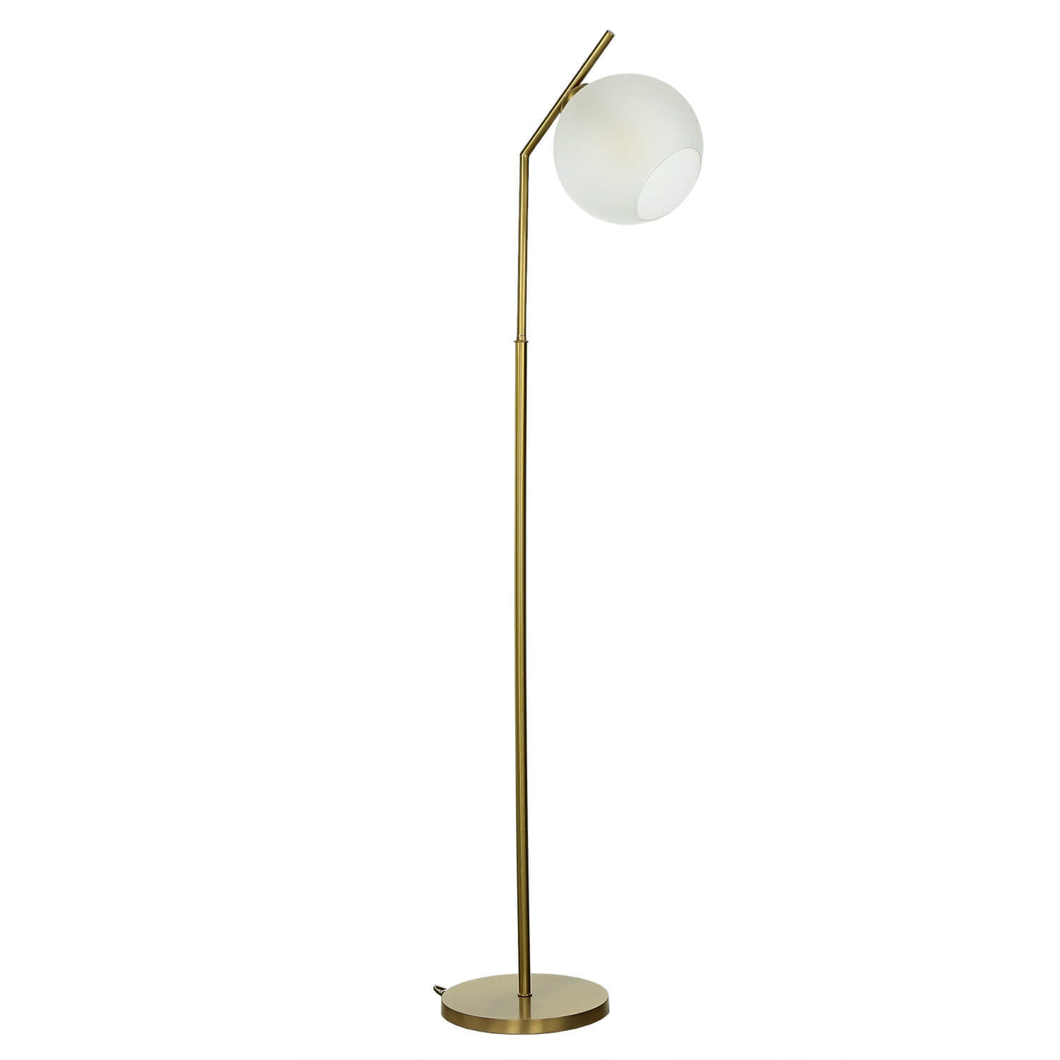 Lampadaire TRIVIA bronze clair blanc laiton véritable verre