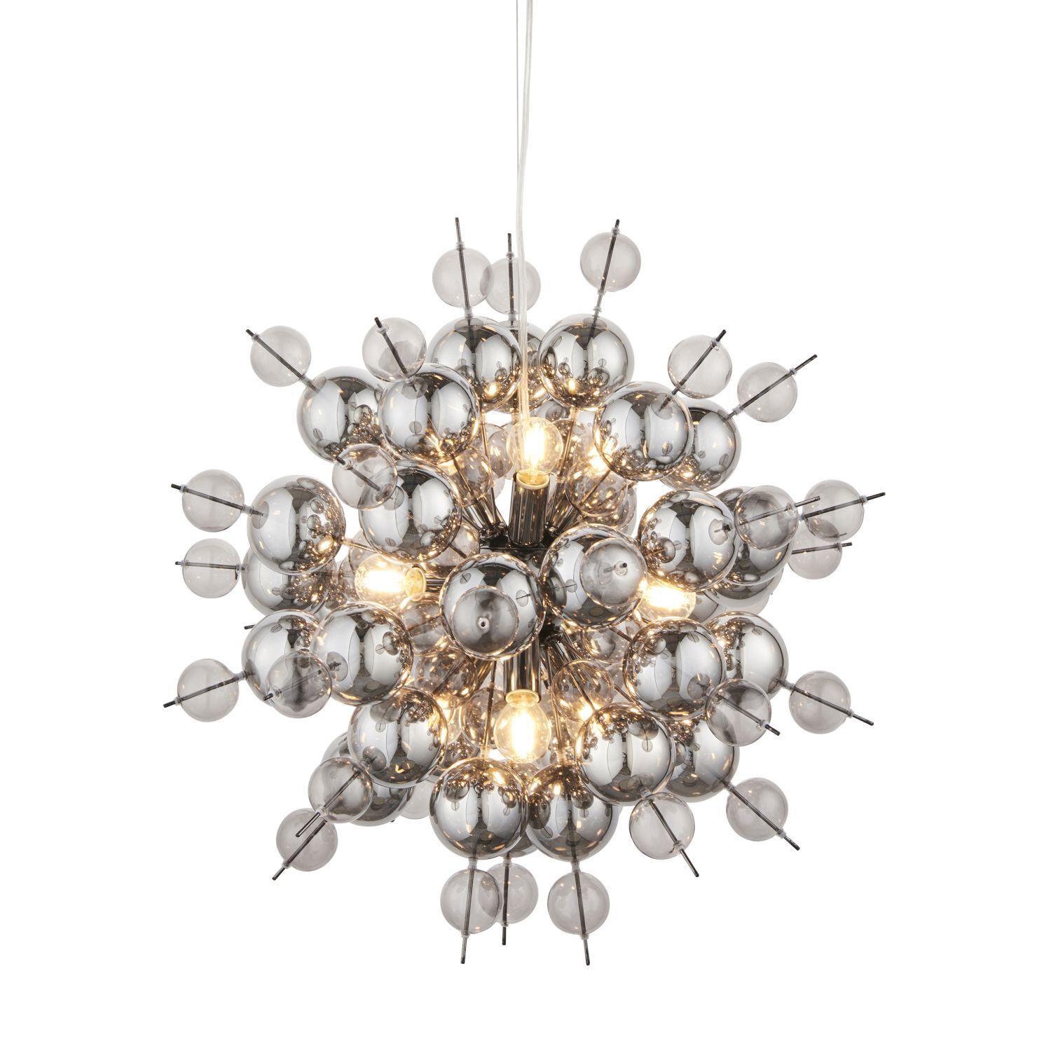Lampe à suspendre verre fumé métal L : 63 cm 9x E14 Moderne OAMARU