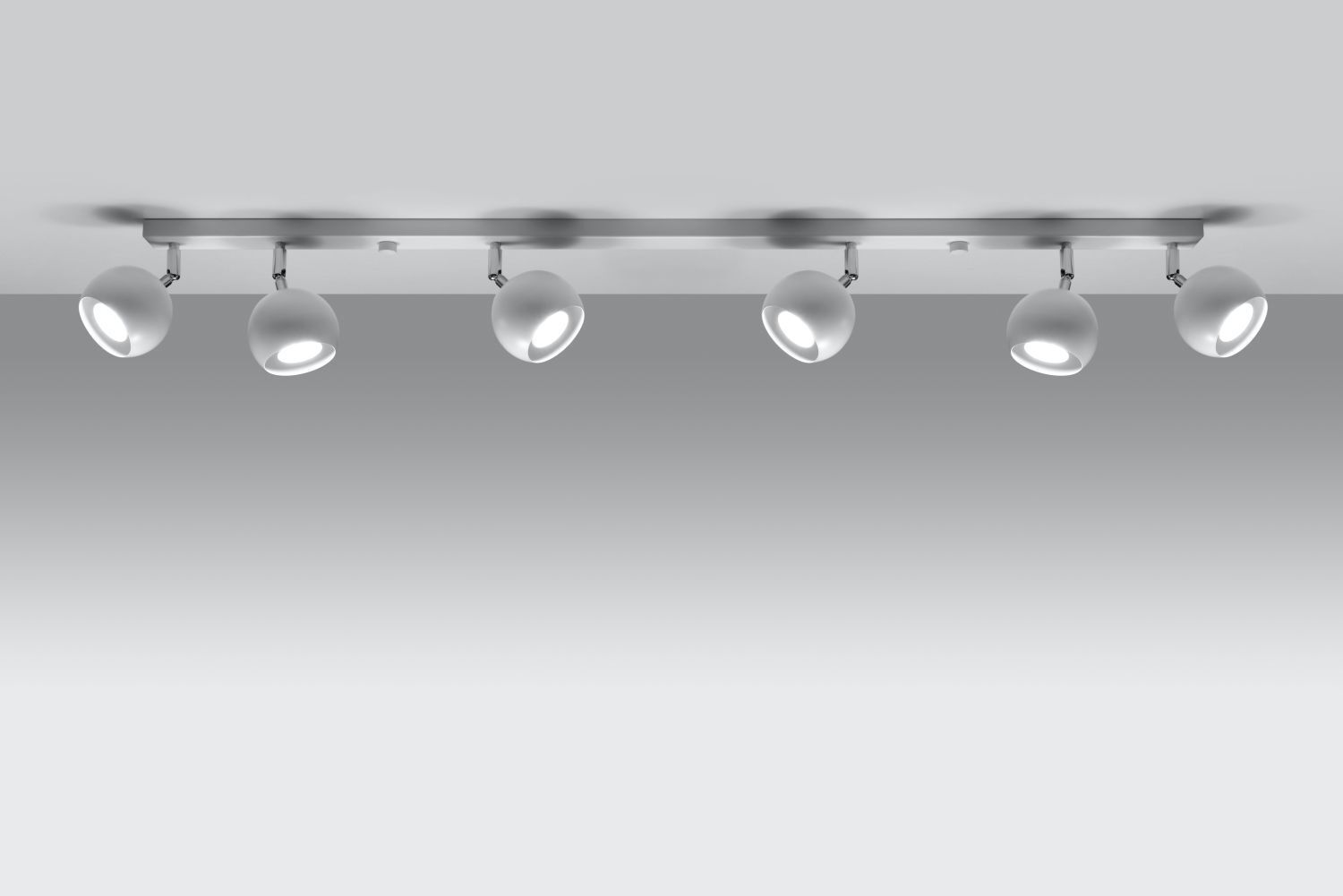 Grand plafonnier blanc 120 cm de long 6x GU10