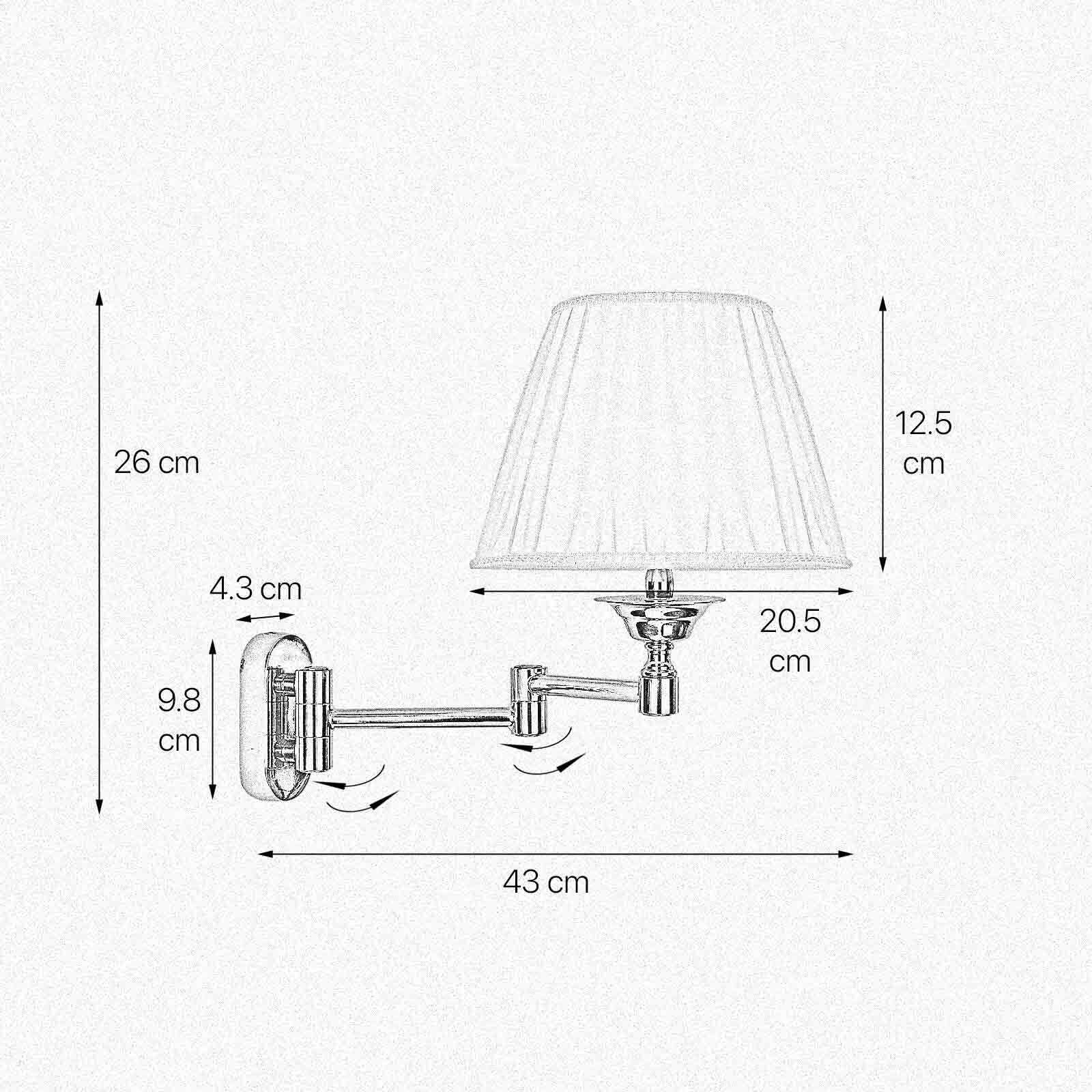 Applique chambre laiton tissu orientable E14