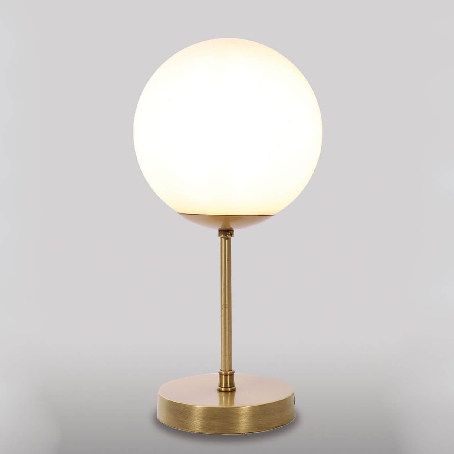 Premium Lampe de table MUSA Bronze Blanc Verre en laiton véritable Lampe, Tischlampe, Lampenschirm