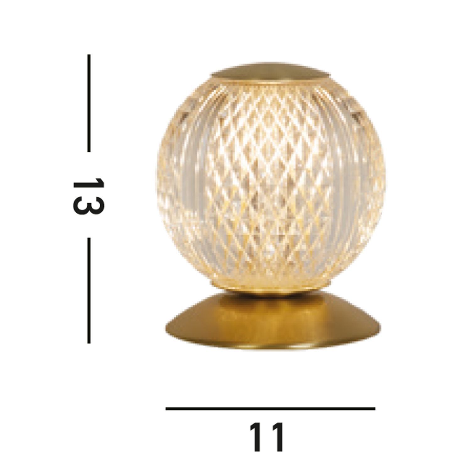 Boule lampe de table métal en laiton 13 cm G9 élégant