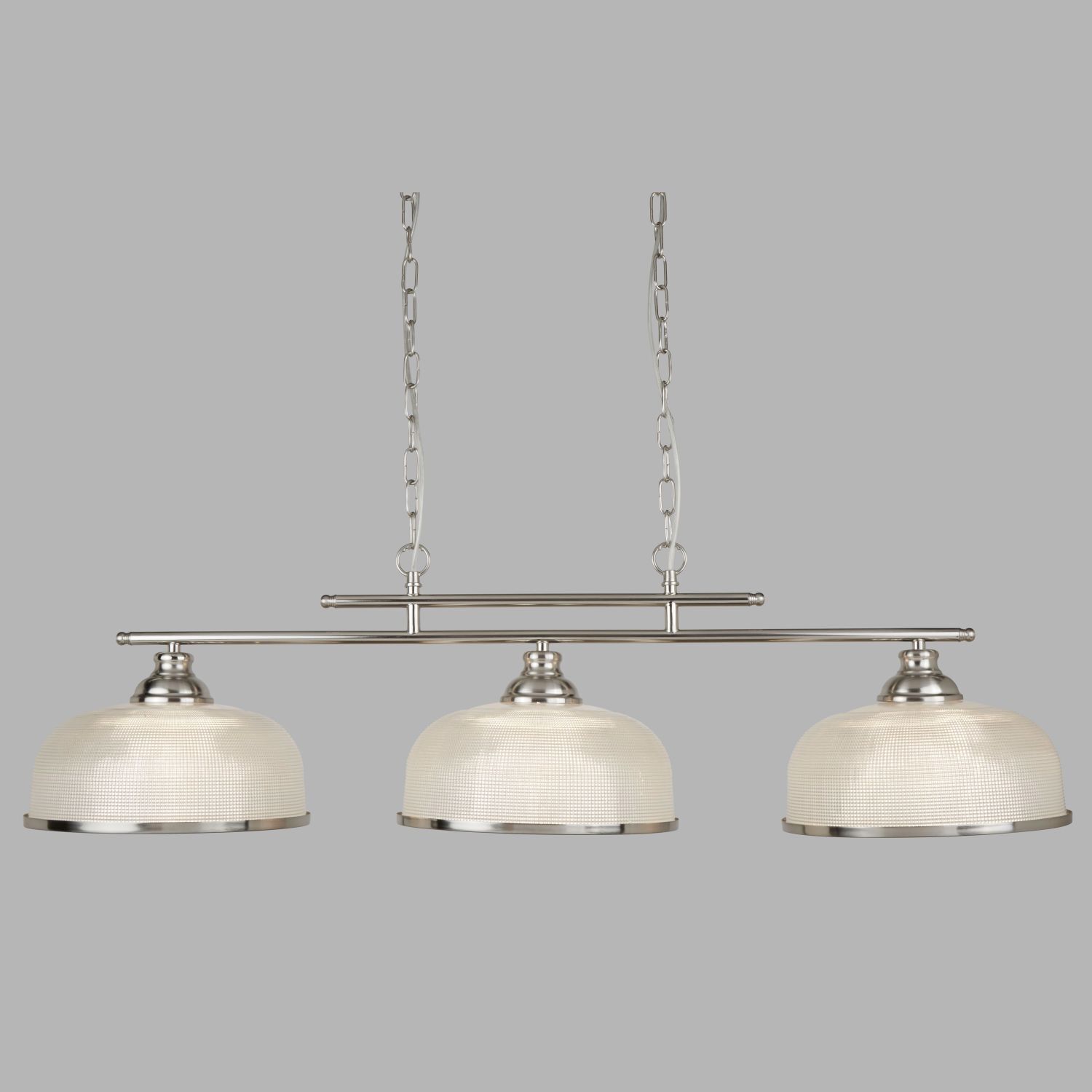 Suspension verre métal L : 99 cm H : max. 1,2 m en argent
