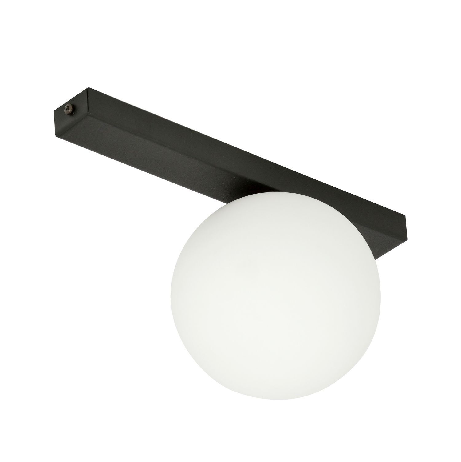 Deckenlampe Schwarz Weiß 30 cm Glas Metall E14 Kugelschirm Leuchte, Deckenleuchte