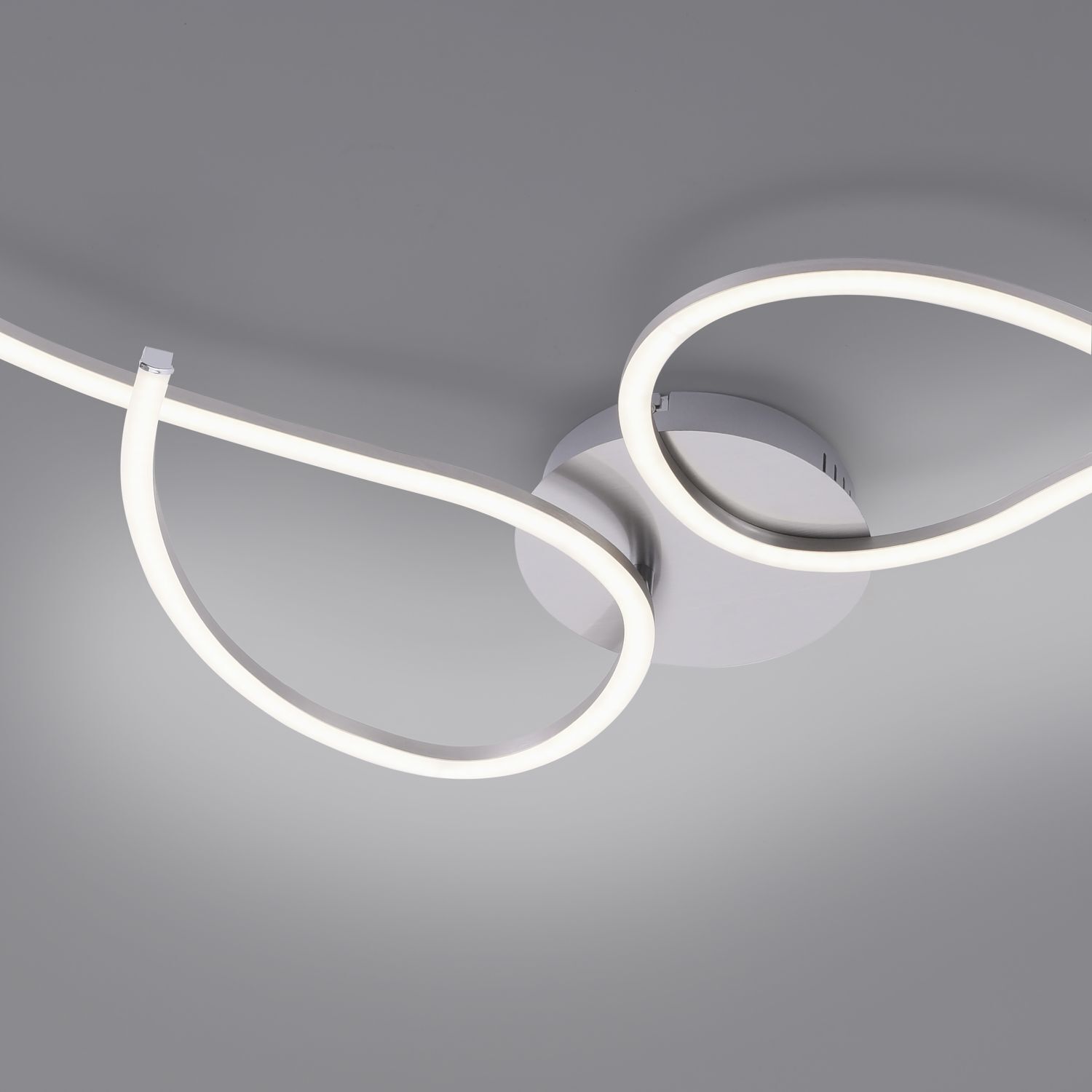 Plafonnier LED flexible acier métal blanc chaud 14 W