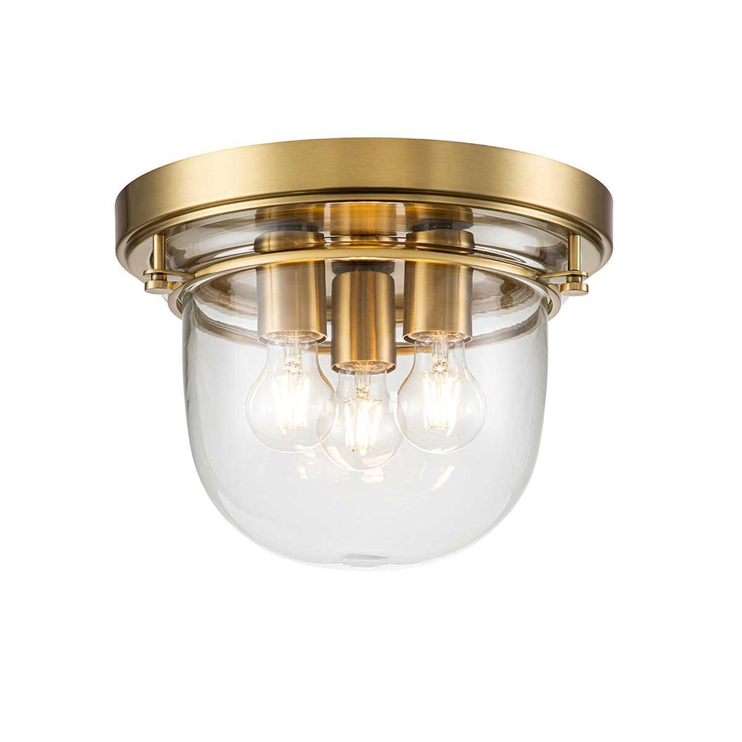 Lampe de plafonnier salle de bain IP44 Ø 33 cm rond métal verre en laiton Deckenleuchte, Leuchte