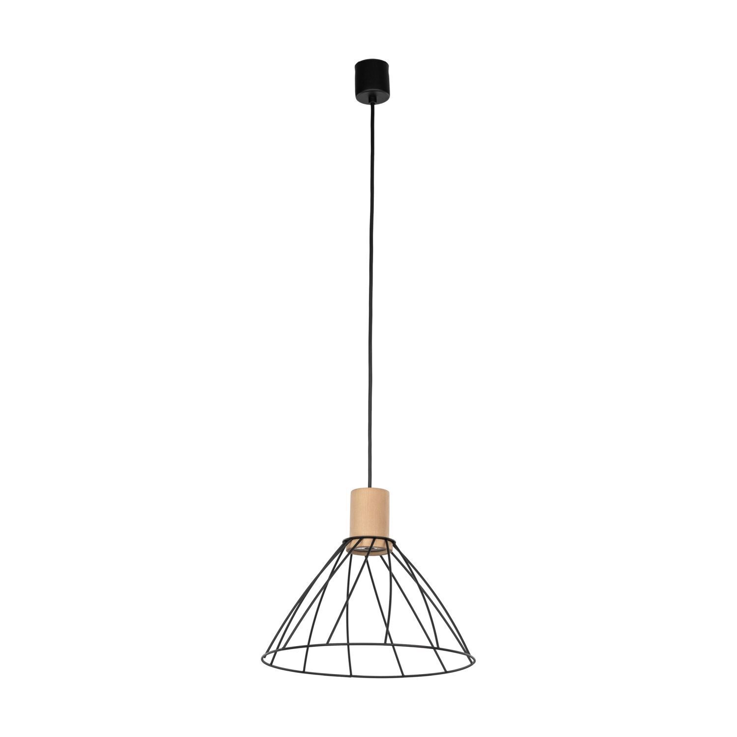 Lampe à suspendre fil de bois Ø 29,5 cm H : max. 165 cm réglable