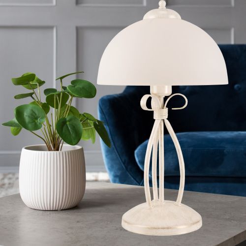 Lampe de table Blanc 43cm Métal rond Rustique LIRLIN