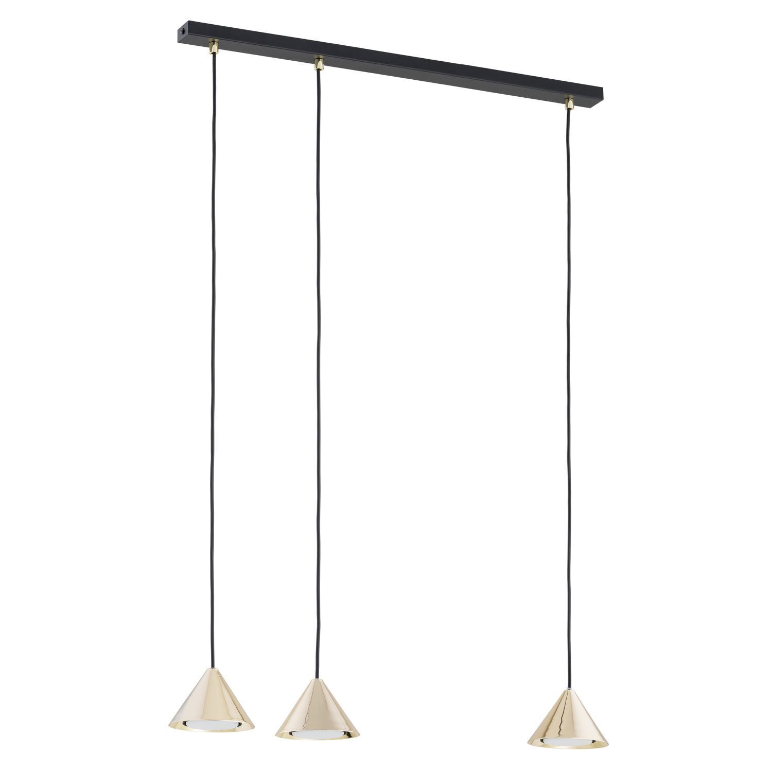 Lampe à suspendre métal L : 70 cm en noir or GX53 3-flamme