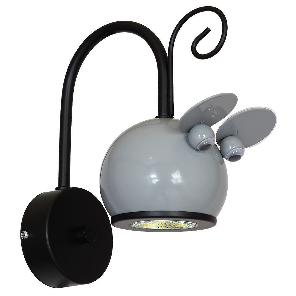 Lampe pour enfants MOUSE en noir gris