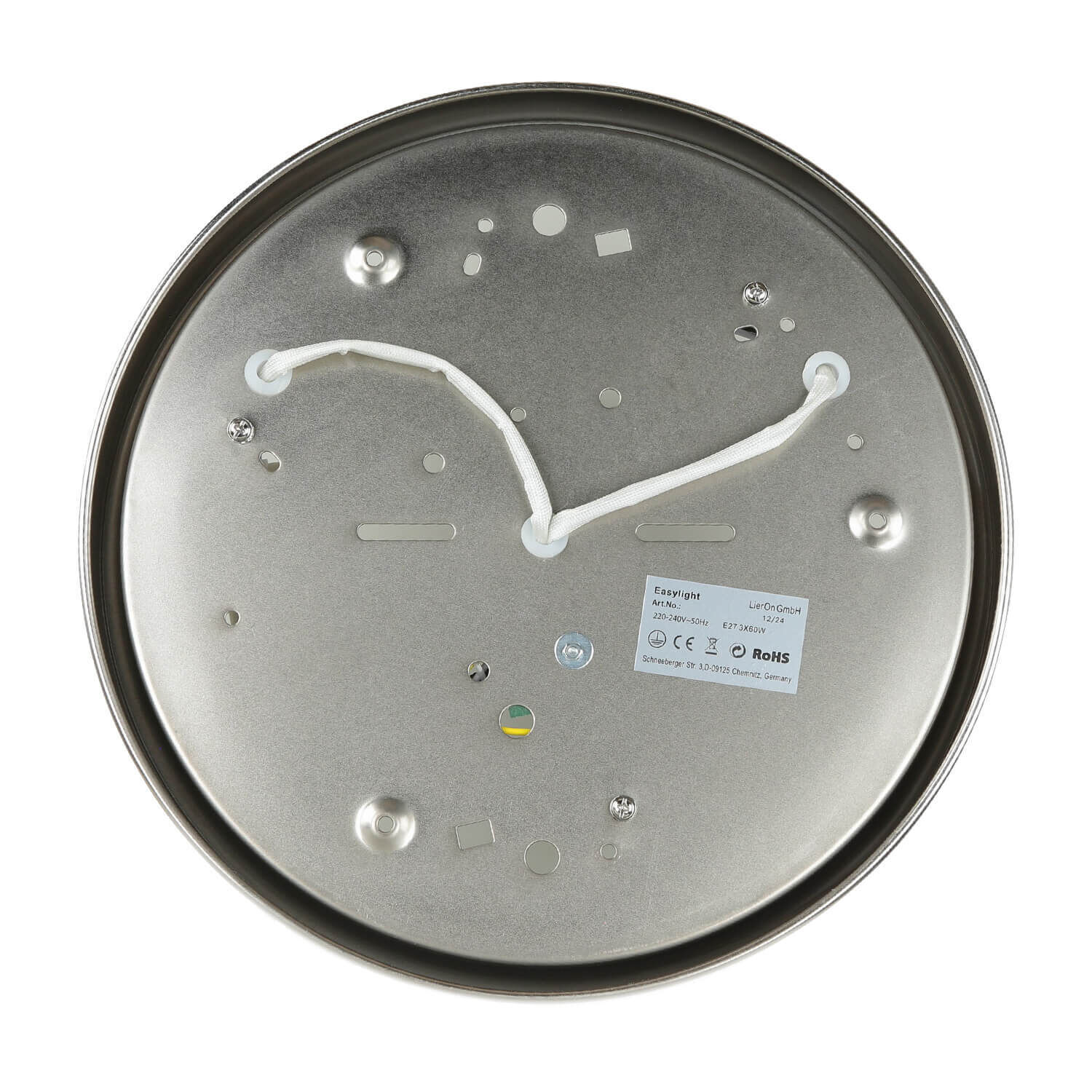 Plafonnier verre mat nickel Uhr, Wanduhr, Analoge Uhr