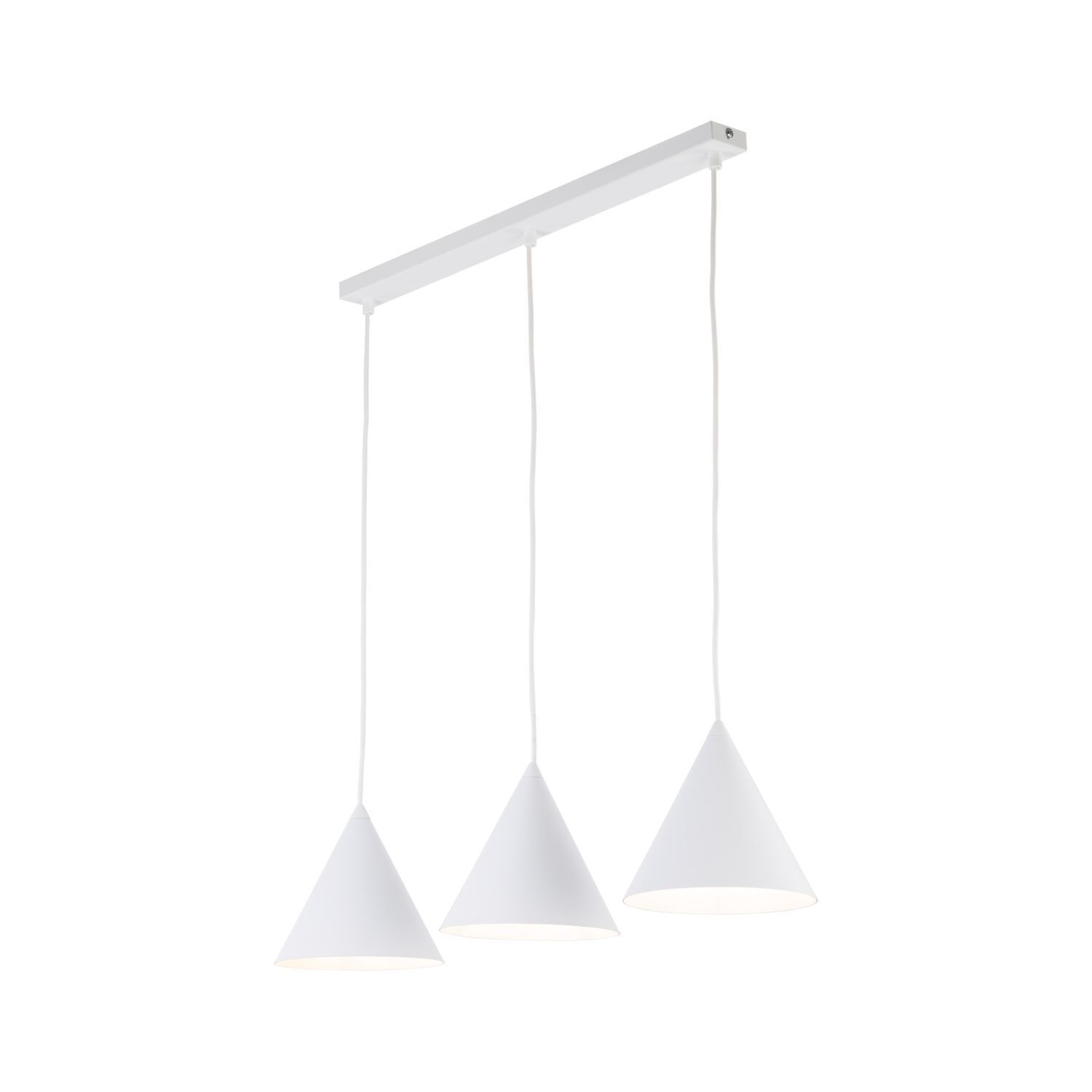 Suspension 3 flammes métal L : 75 cm blanc E27 CODY