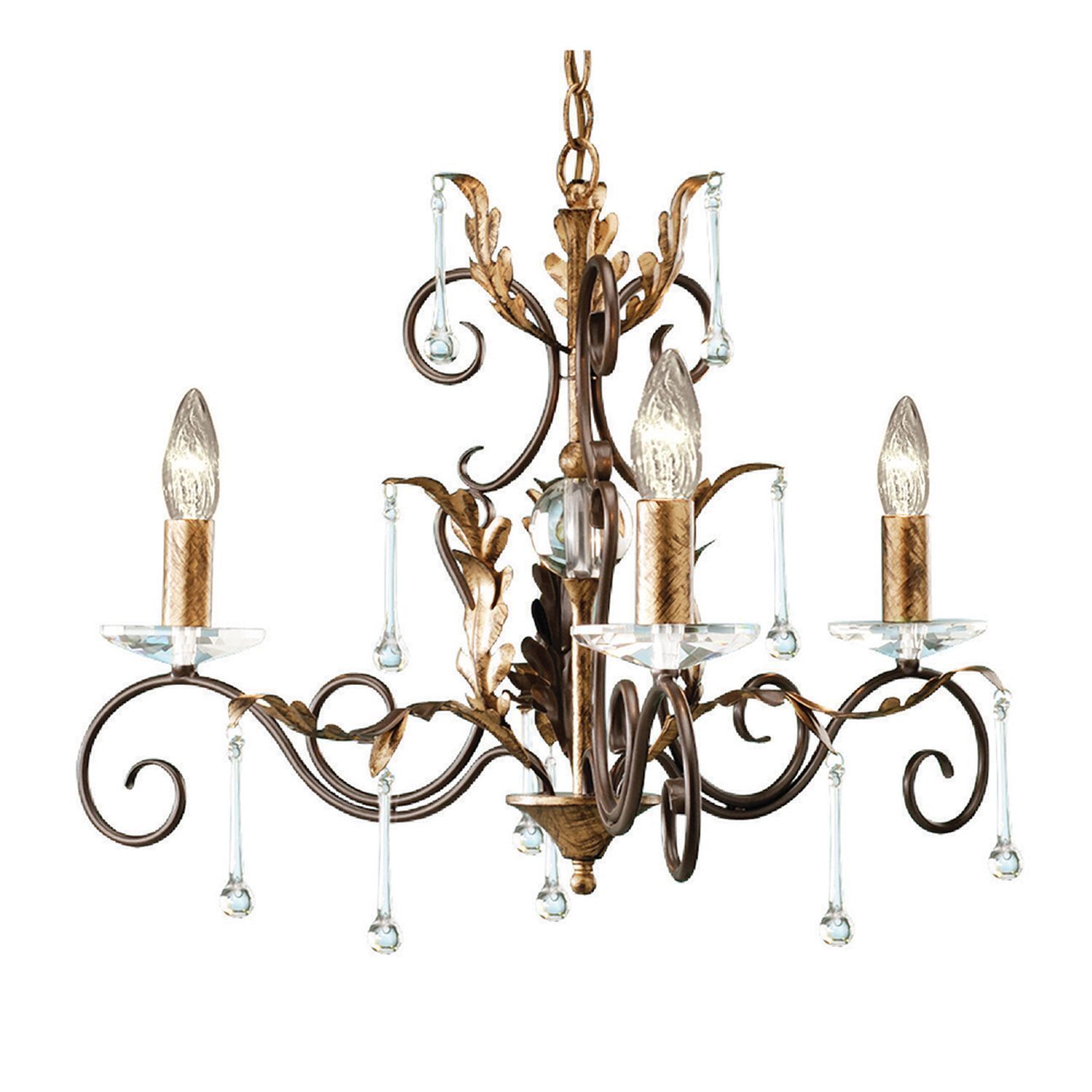 Lustre scintillant GOTICA cristaux en bronze or