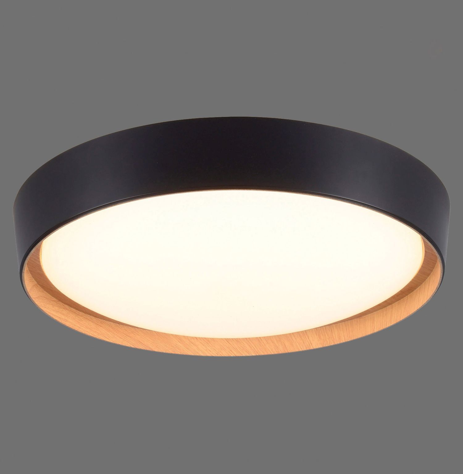 Plafonnier LED Noir Naturel Ø40 cm 3400 lm dimmable