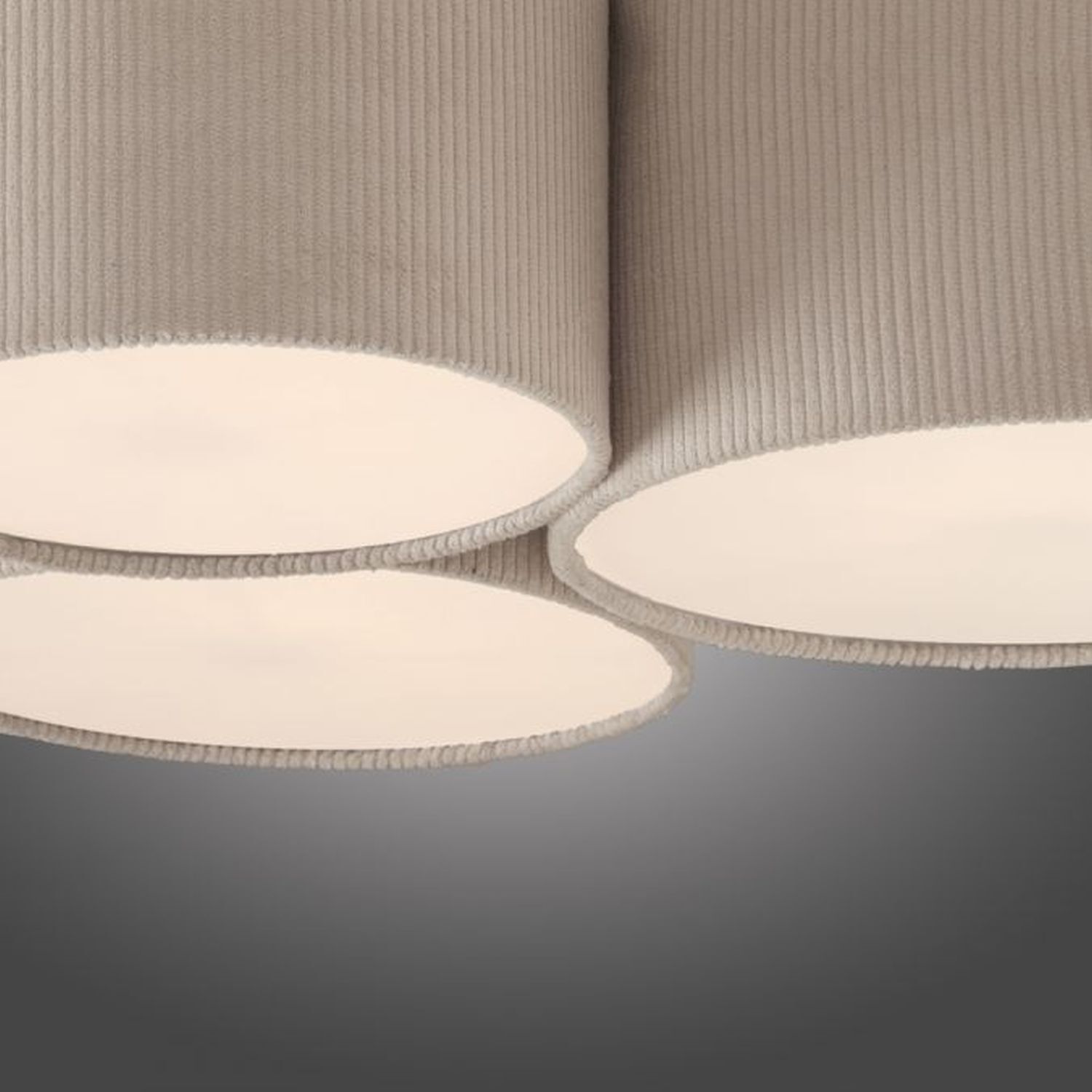 Lampe de plafonnier confortable Beige E27 L:70 cm 3-flmg faible éblouissement