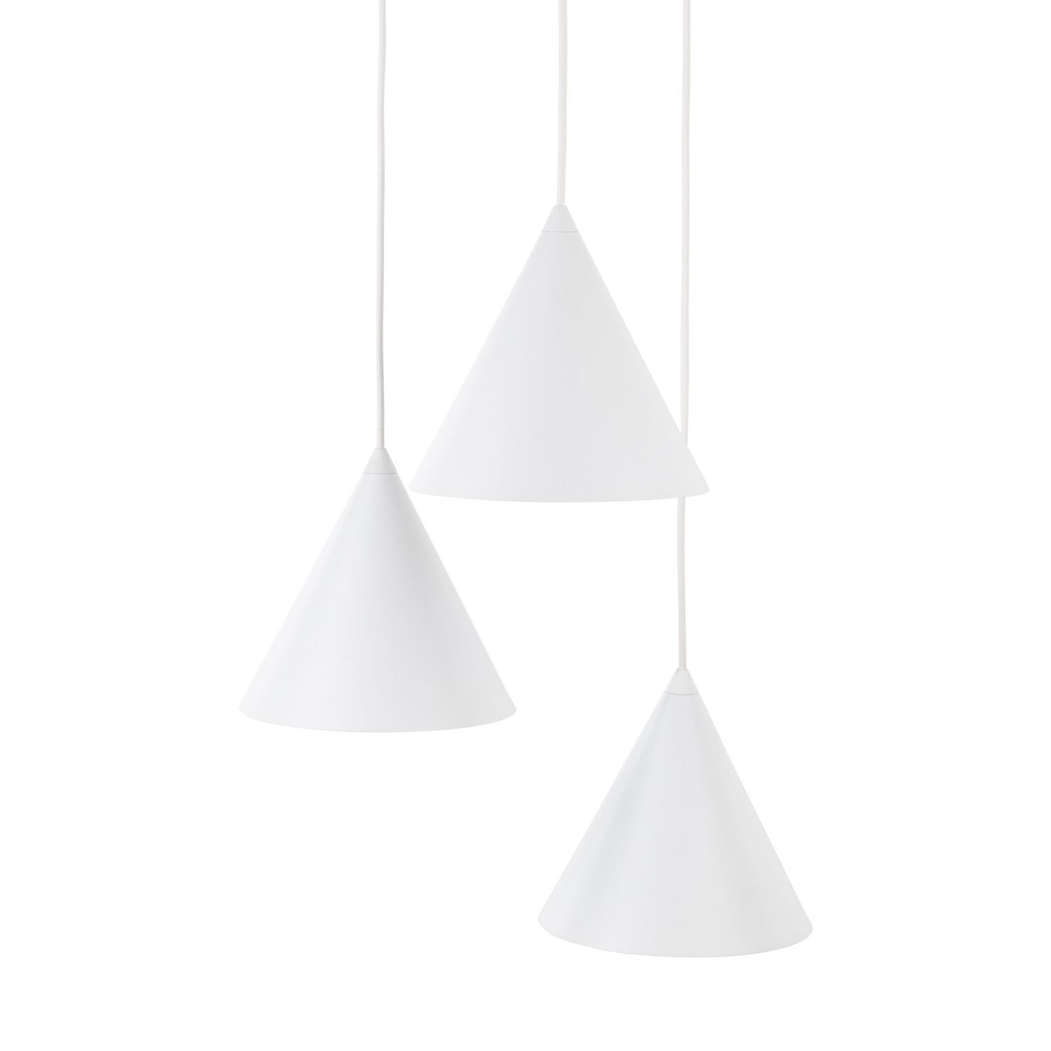 Lampe à suspendre Blanc Métal Ø 42 cm 3 flammes design rétro Lampe, Lampenschirm